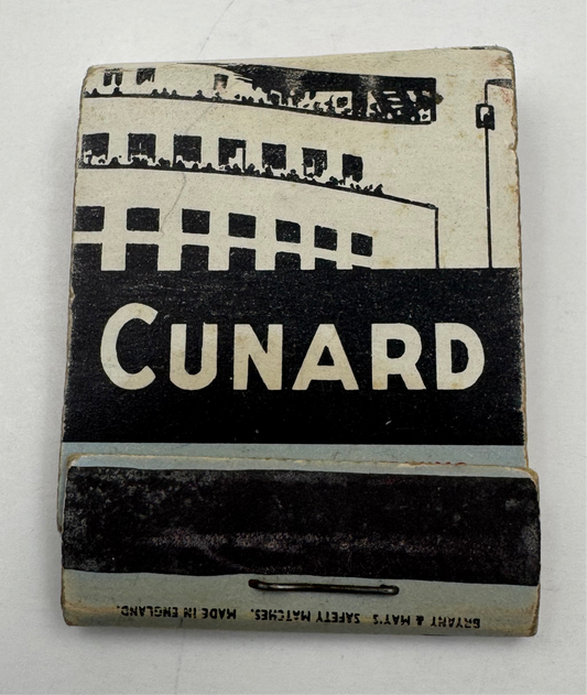 Vintage Matchbook Cunard Cool Ship Stack Graphic NOS