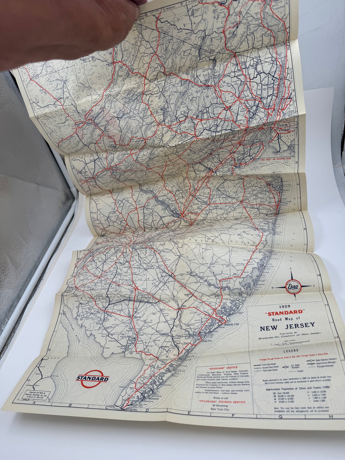 Vintage Road Map Standard Oil New Jersey 1929