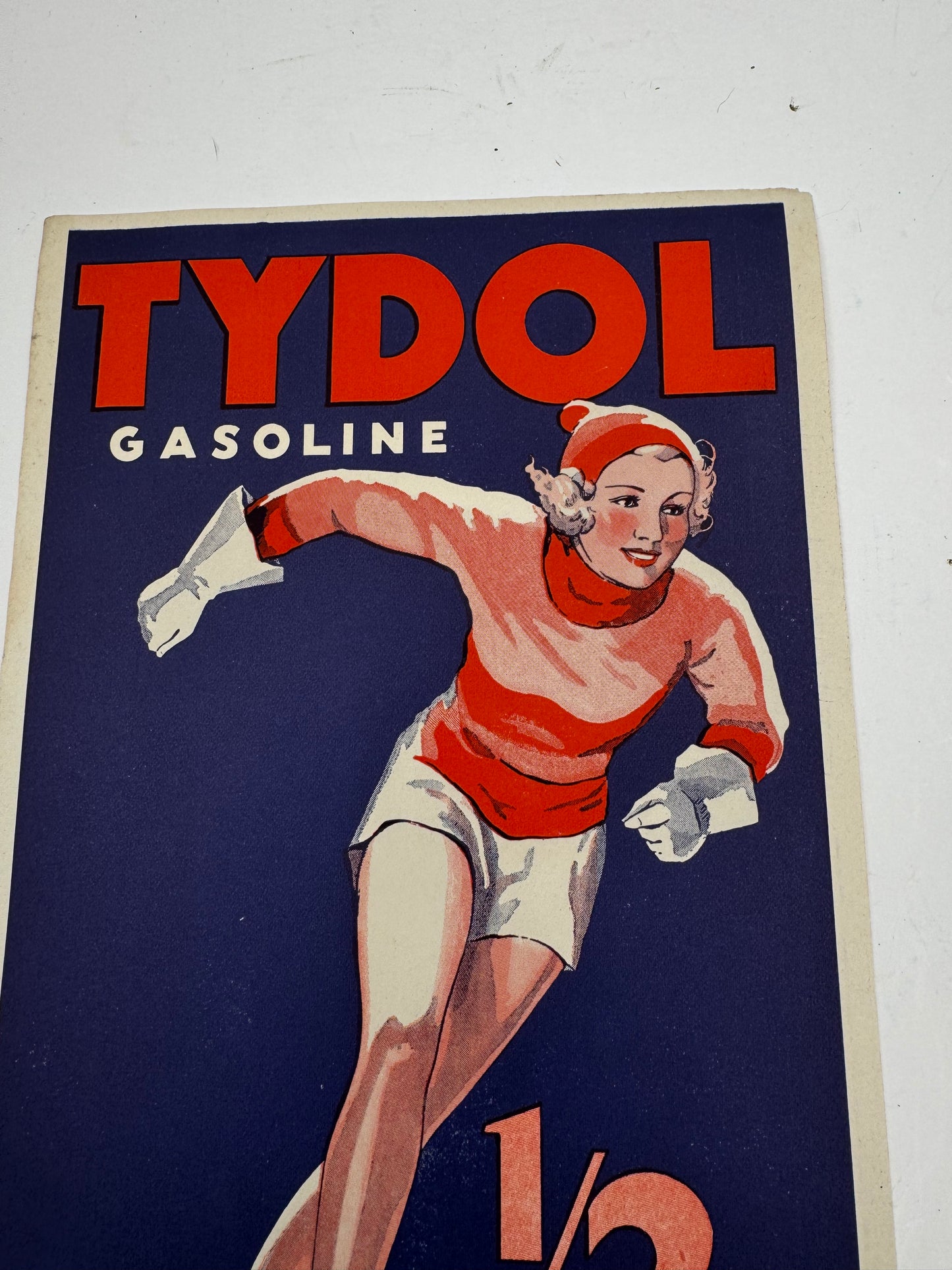 Vintage Tydol Gasoline Broadside Ad Rare Minty