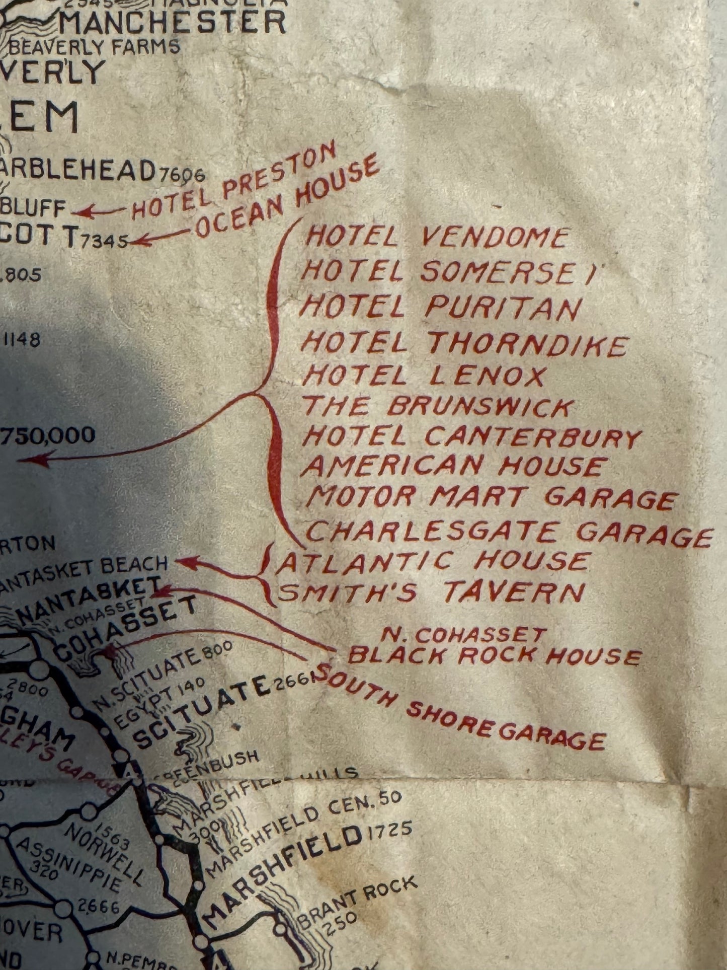 Vintage Road Map Guide To Blazed Trail
