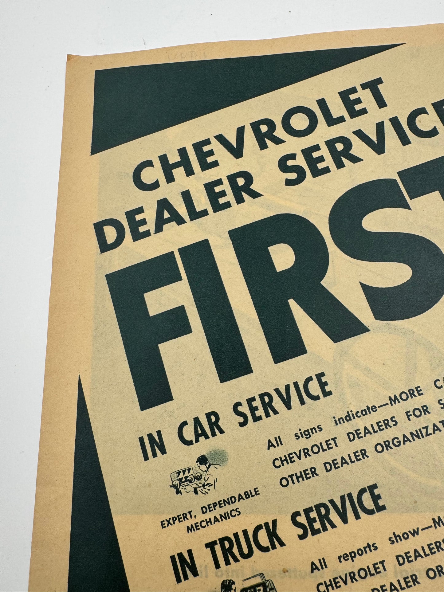 Vintage Chevrolet Super Service Ad Print