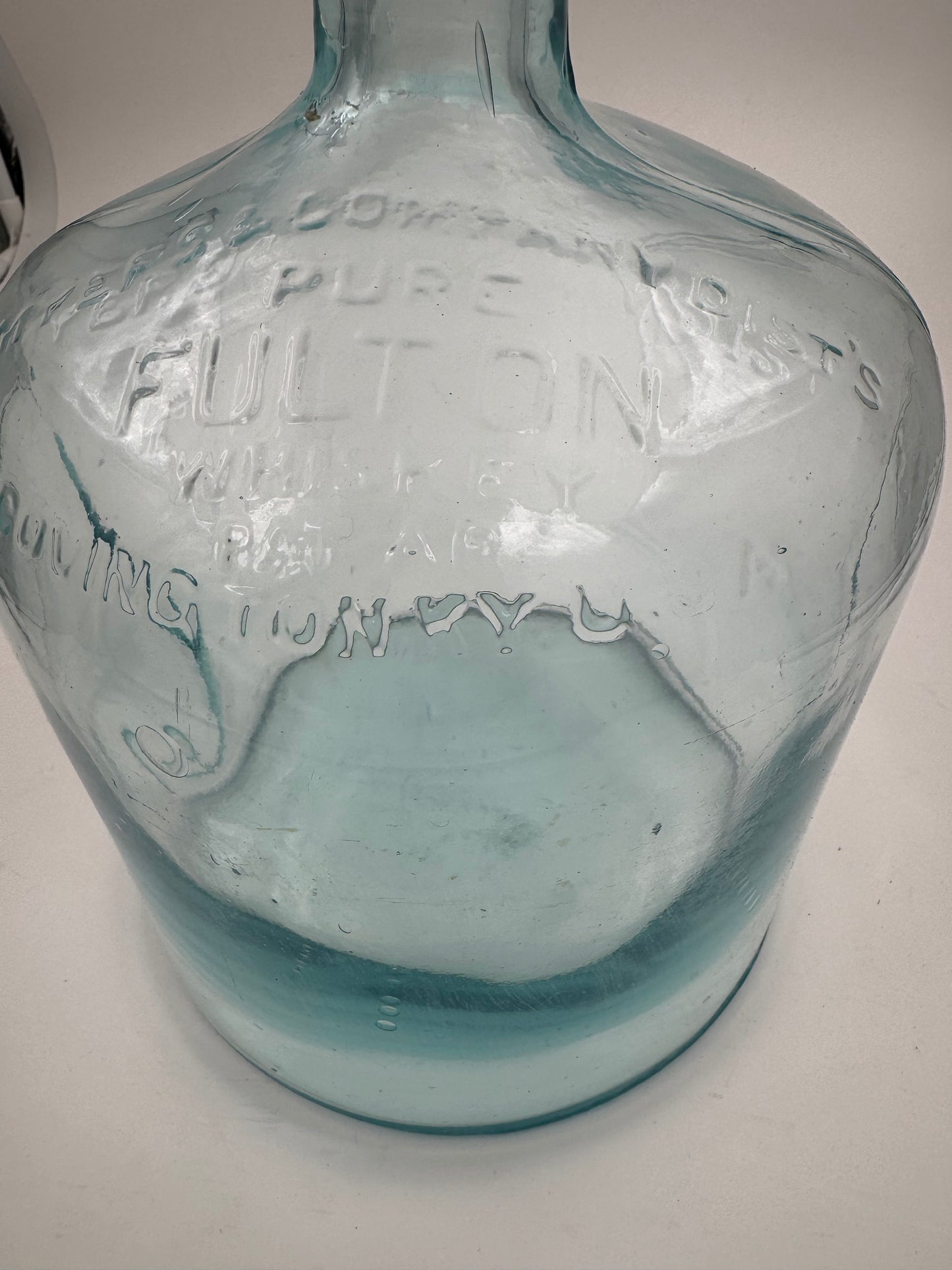 Vintage Fulton Whiskey Jug 2 Piece Blow Mold