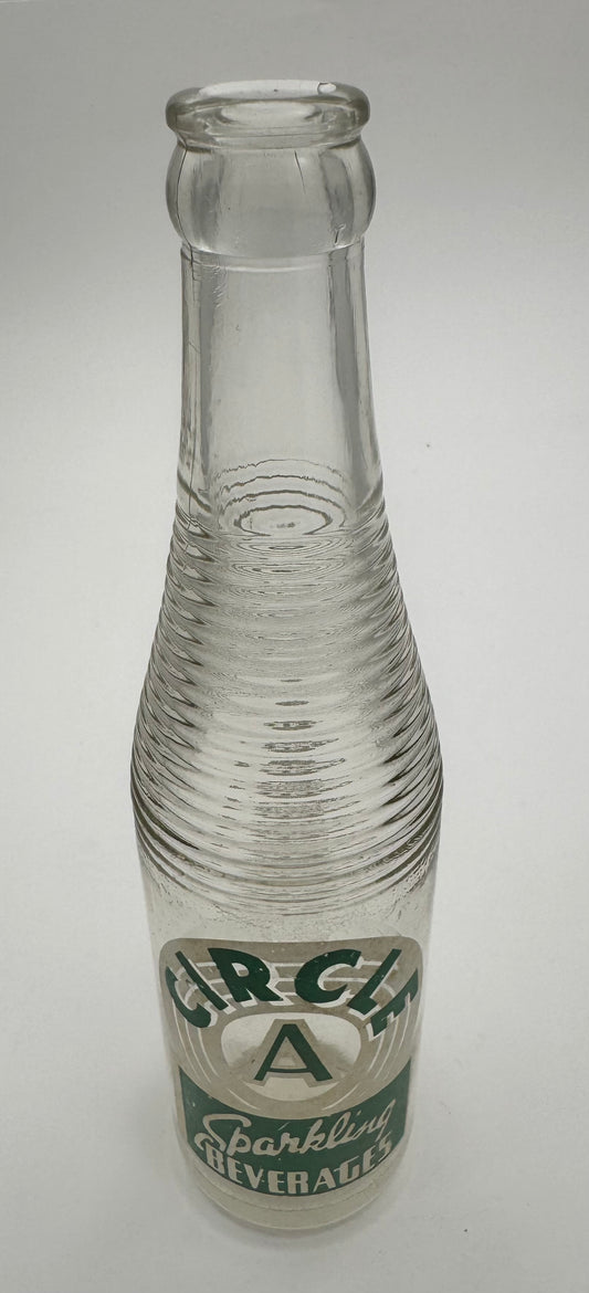 Vintage ACL Circle A Soda Bottle 9 Ounce