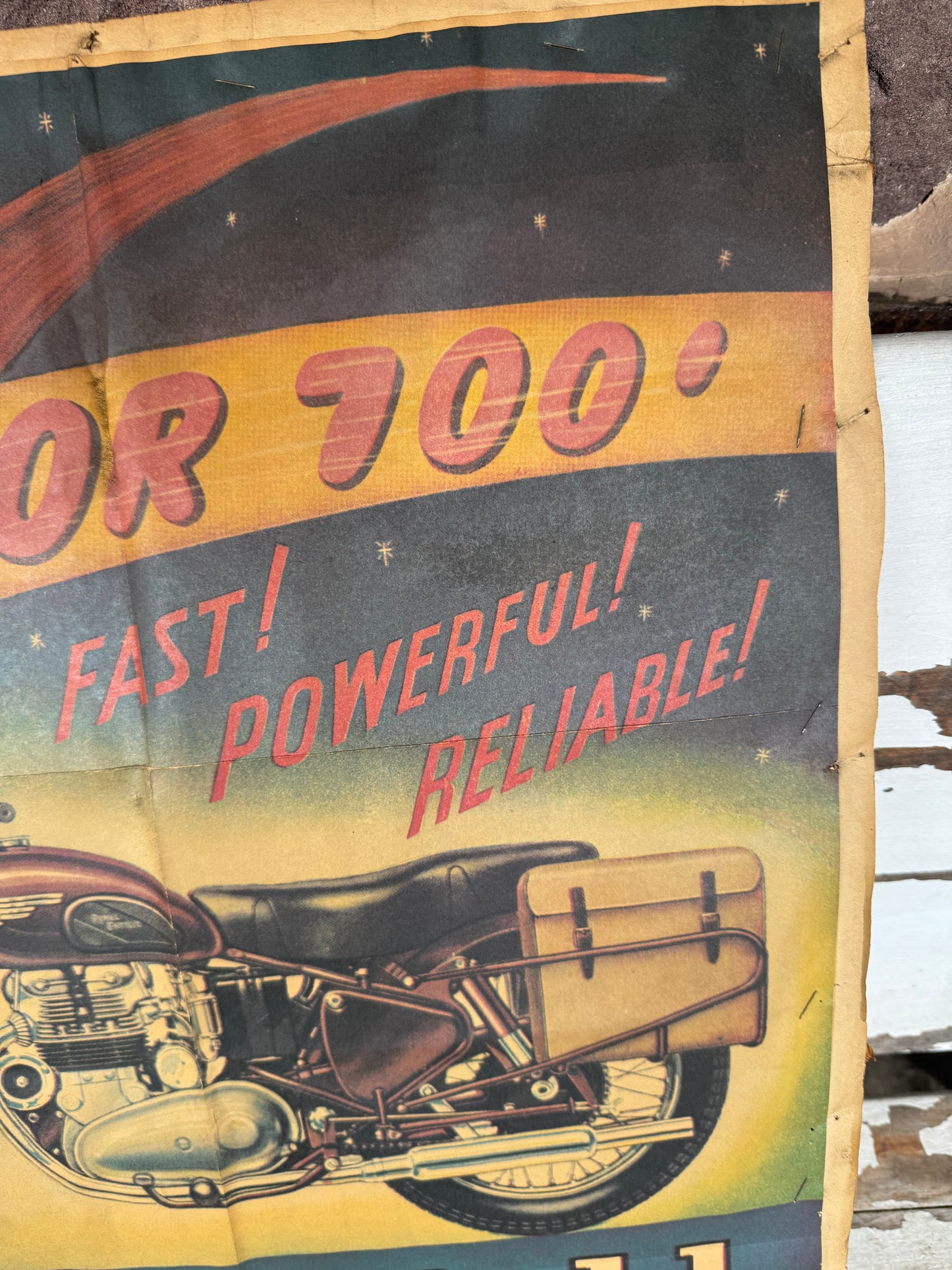 Vintage Royal Enfield Meteor 700 Motorcycle Poster