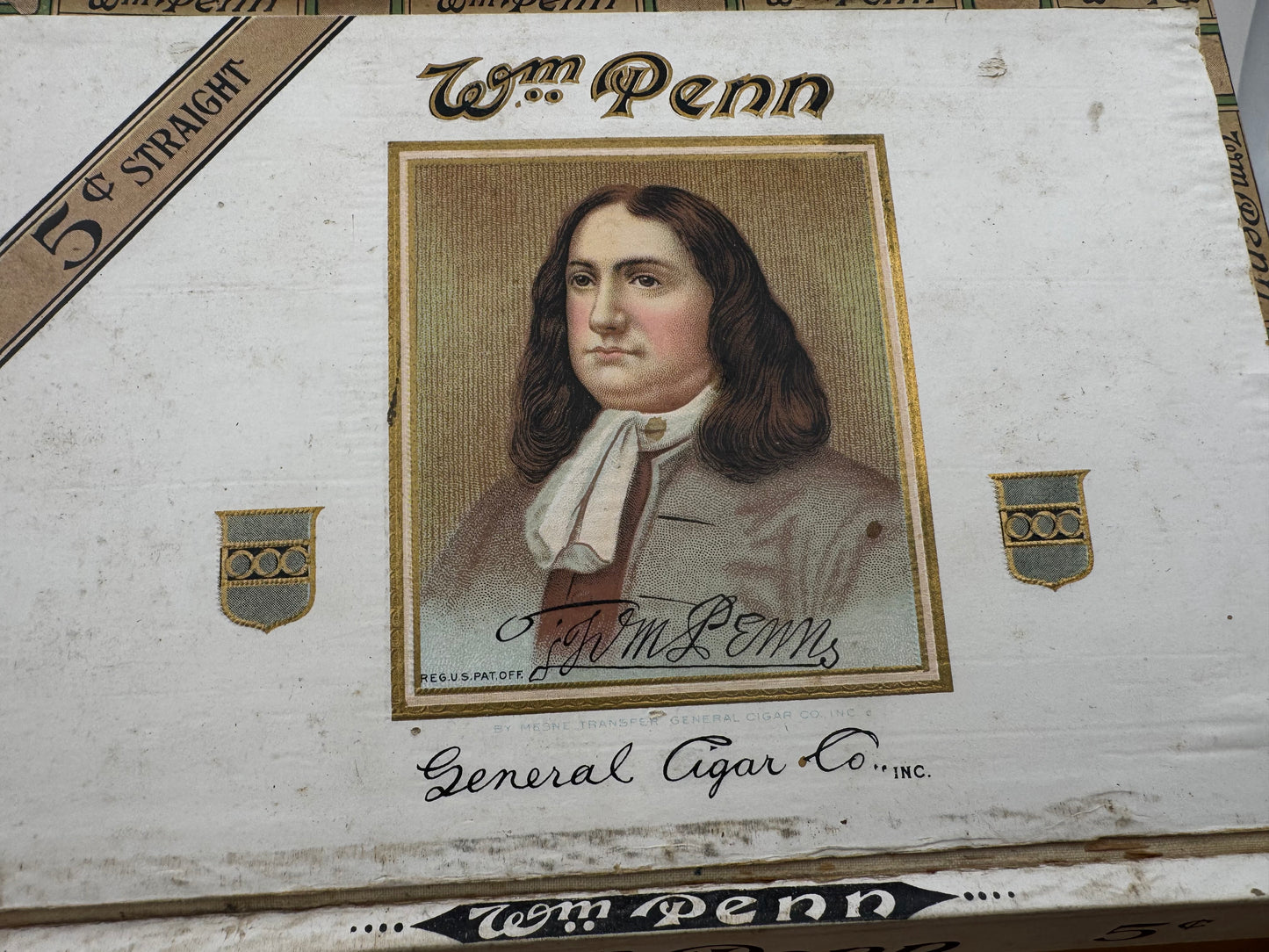 Vintage William Penn Cigar Box Writing On Sides