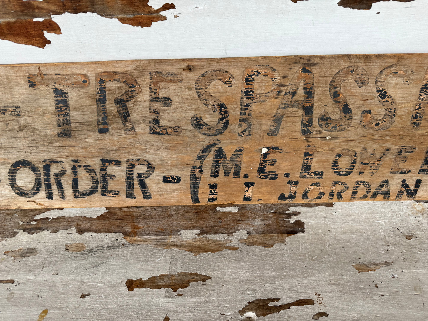 Vintage No Trespassing Sign Wood