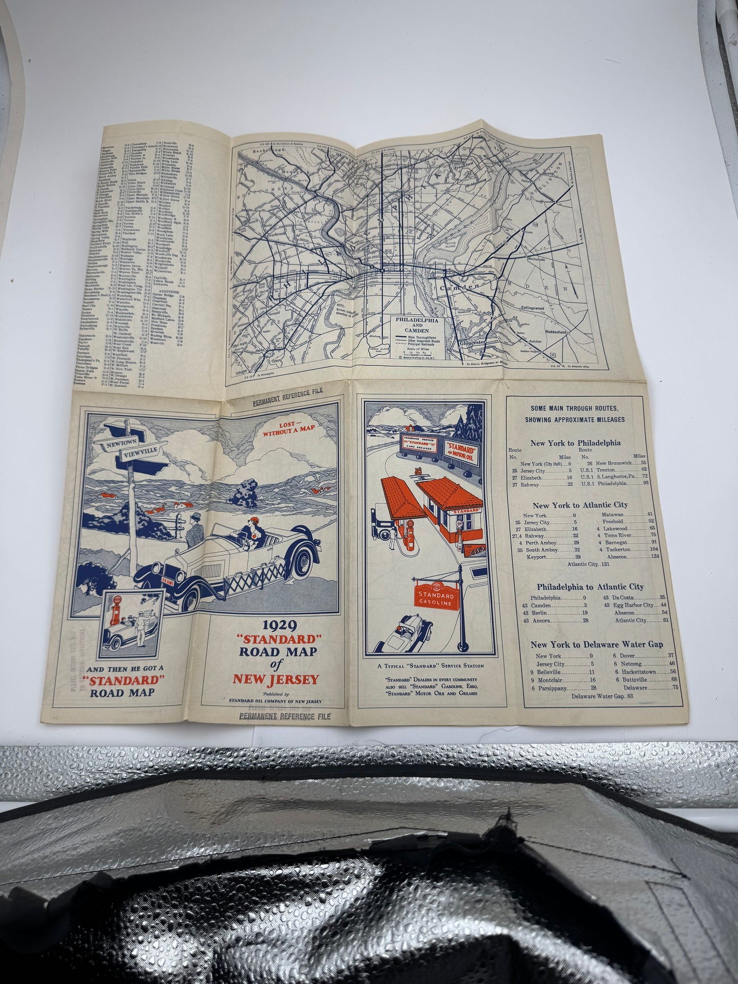 Vintage Road Map Standard Oil NJ 1929 Mint
