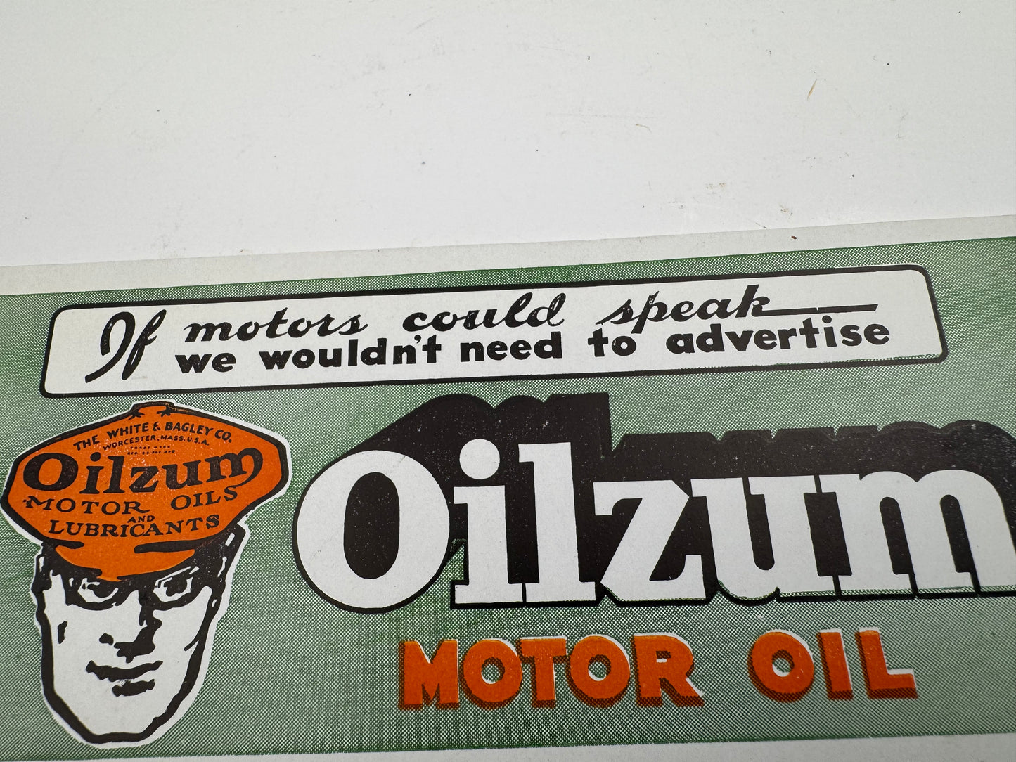 Vintage Oilzum Ink Blotter New Old Stock
