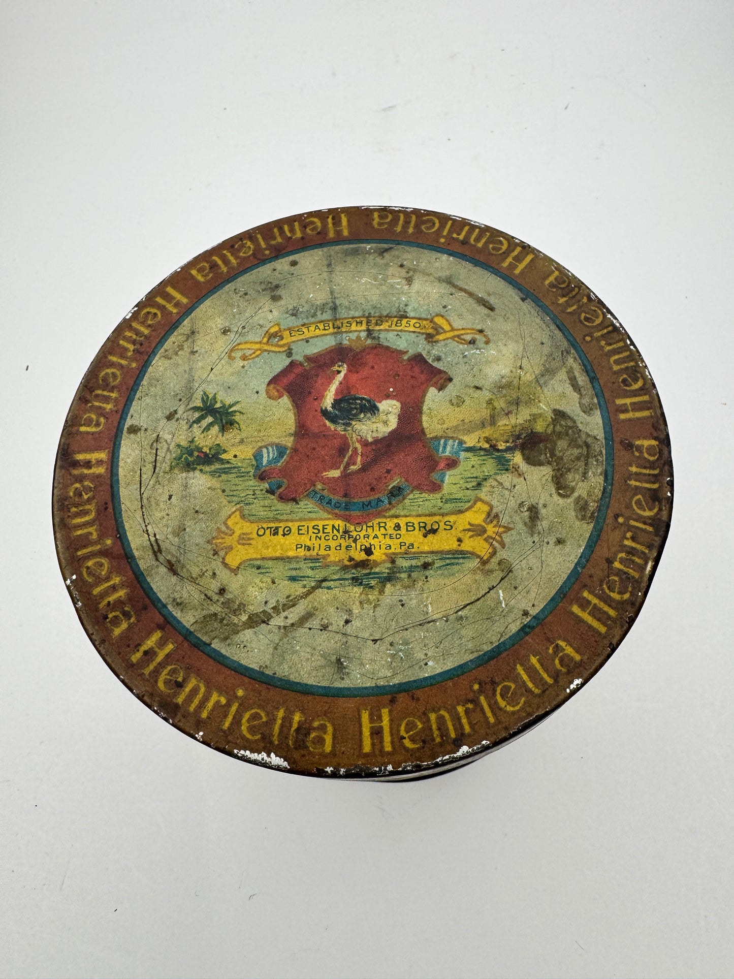Vintage Tobacco Tin Henrietta “Otto Eisenlohr & Bros Empty Rare