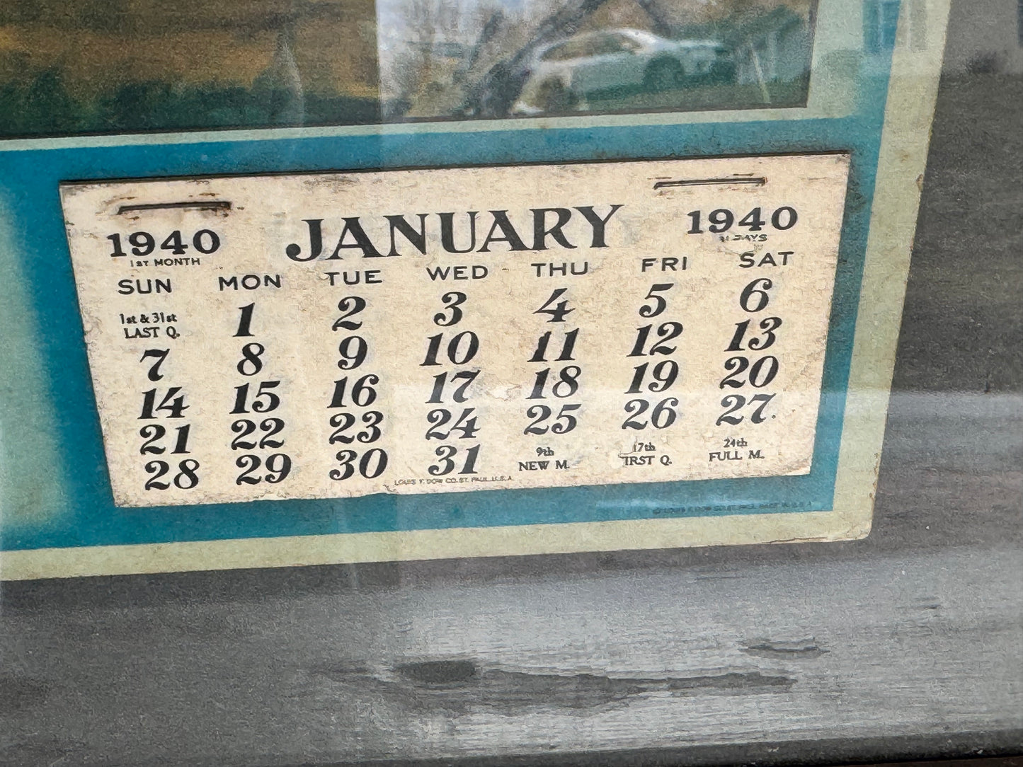 Vintage Service Station Calendar 1940 Intact Farmersville, PA.