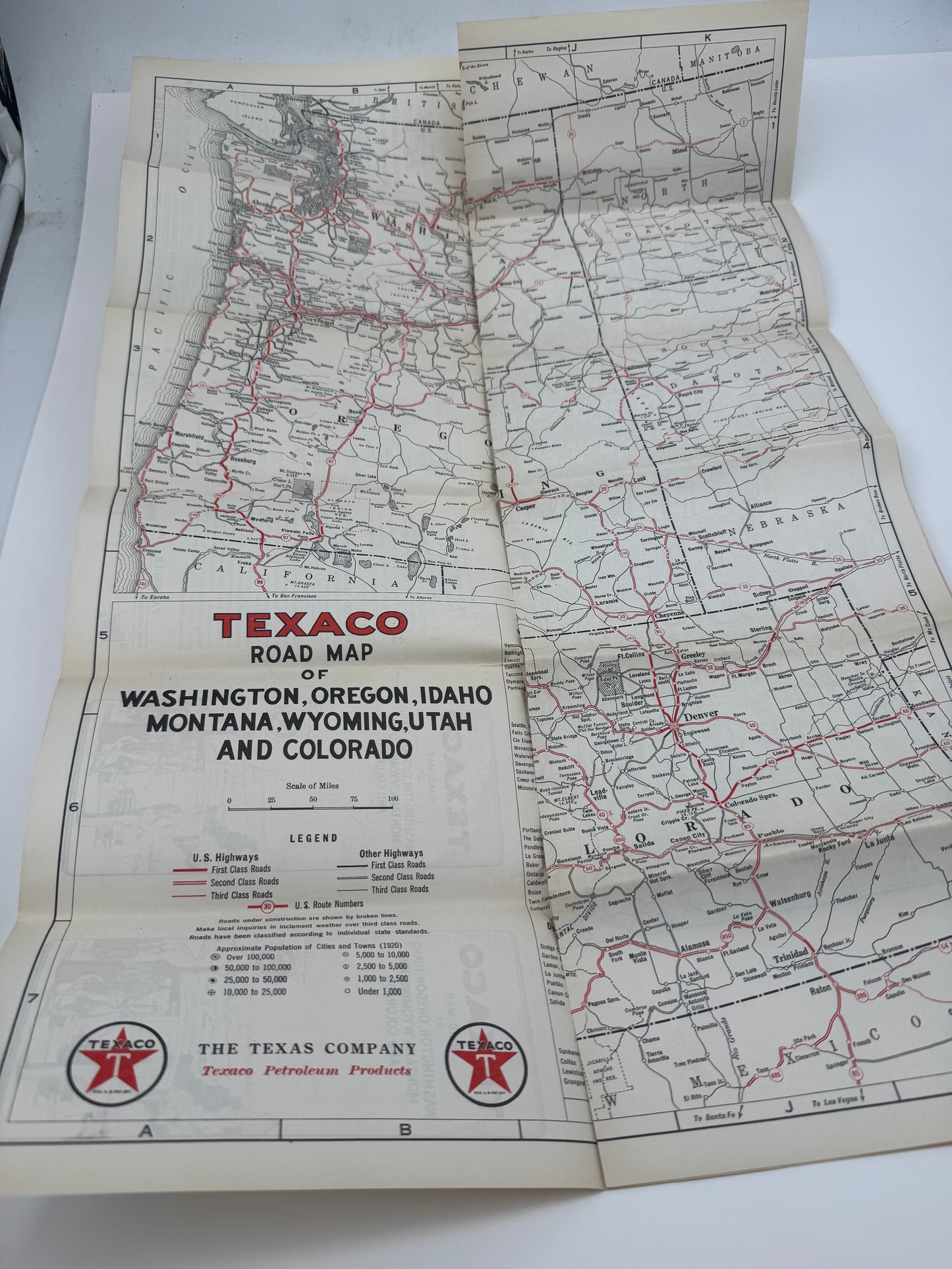 Vintage Roadmap Texaco WA ID CO