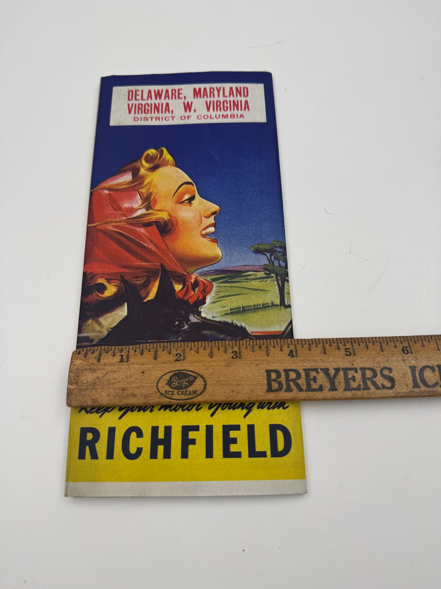Vintage Road Map Richfield DE MA VA WV