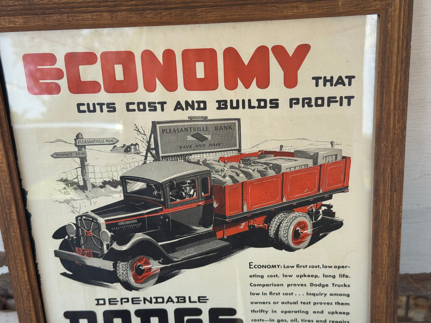 Vintage Dodge Truck Ad Framed