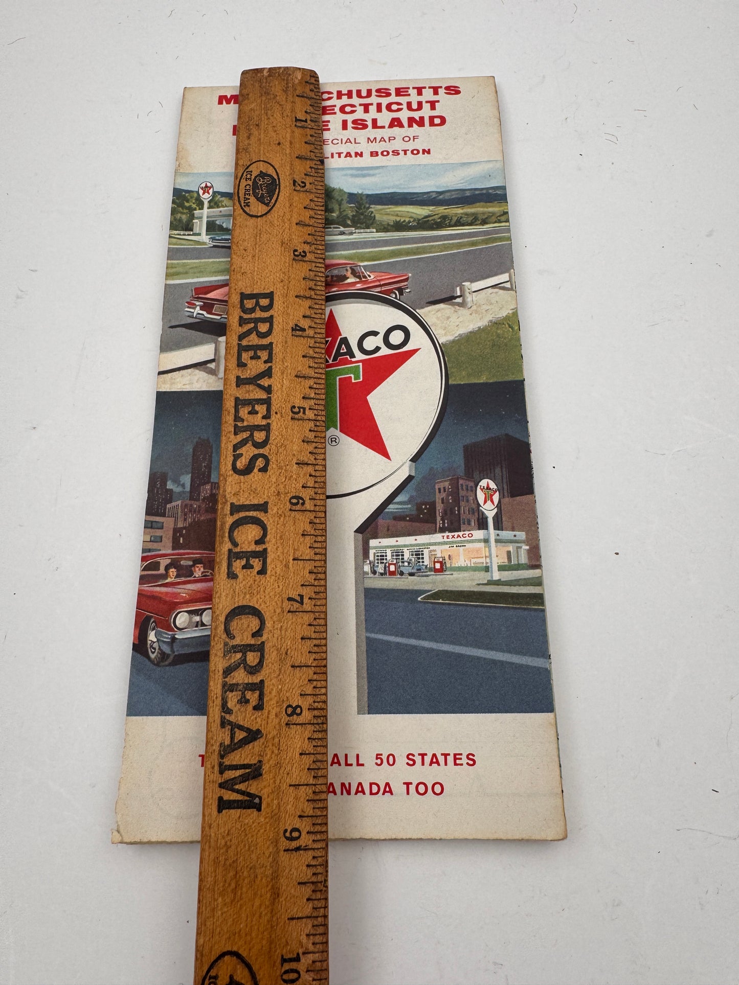 Vintage Texaco Roadmap MA CT RI 1950s NOS