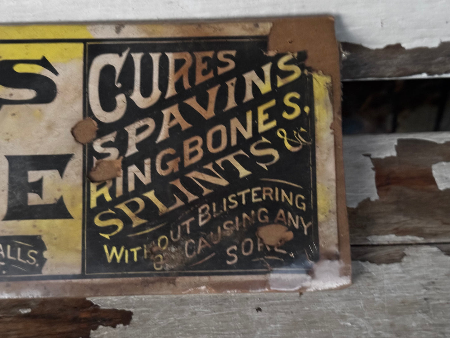 Vintage Kendall’s Sign Spavin Cure Paper