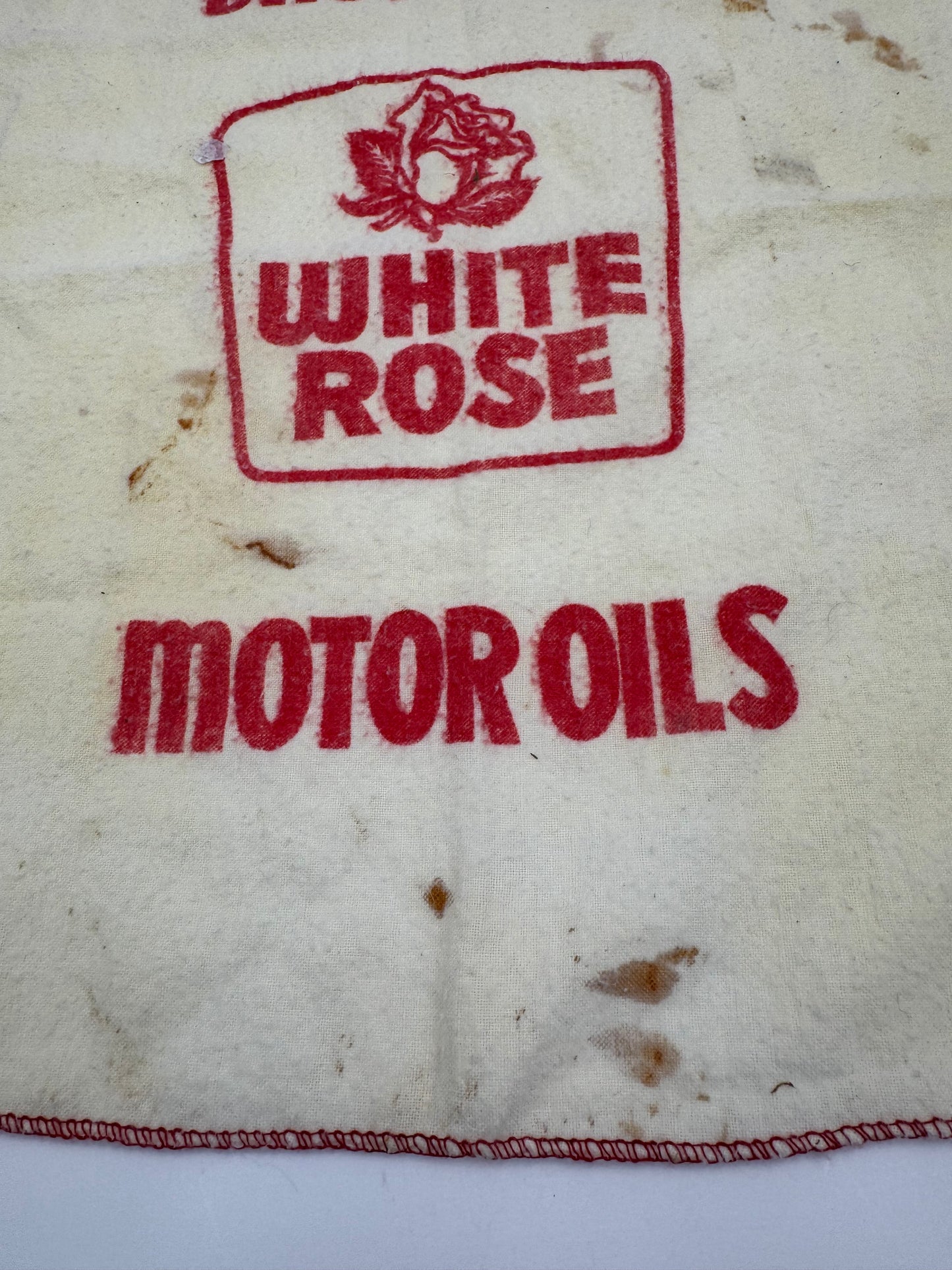 Vintage White Rose Gas Attendants Cloth