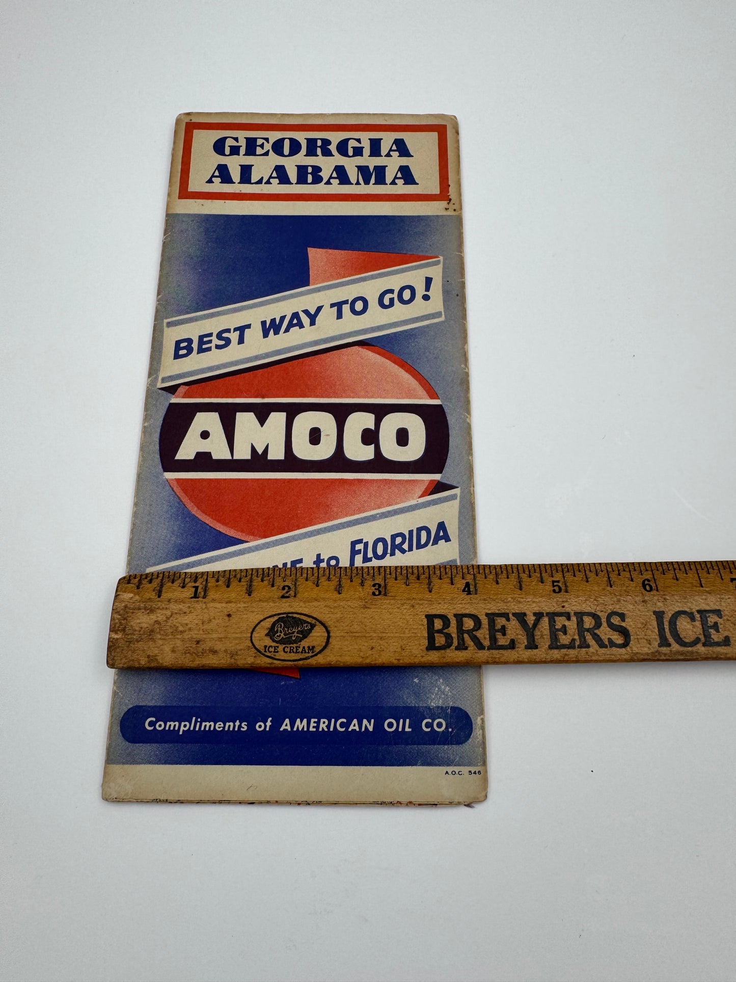 Vintage Road Map Amoco 1945 Georgia, Alabama￼
