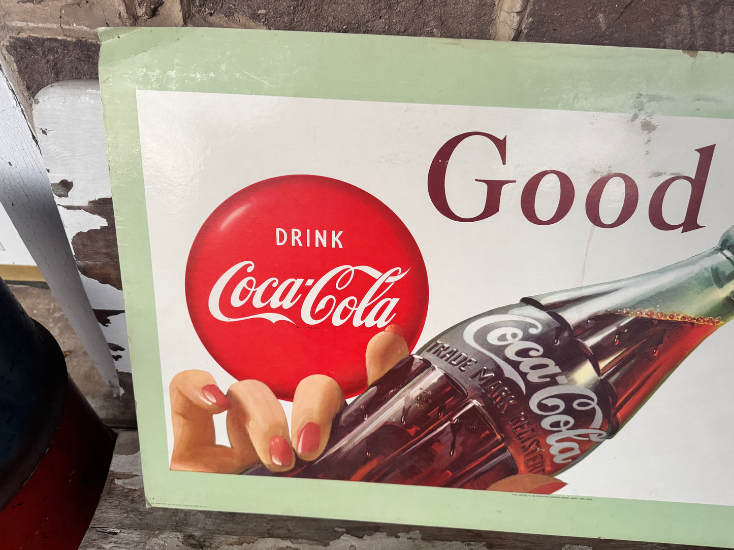 Vintage Coke Sign Cardboard 1967