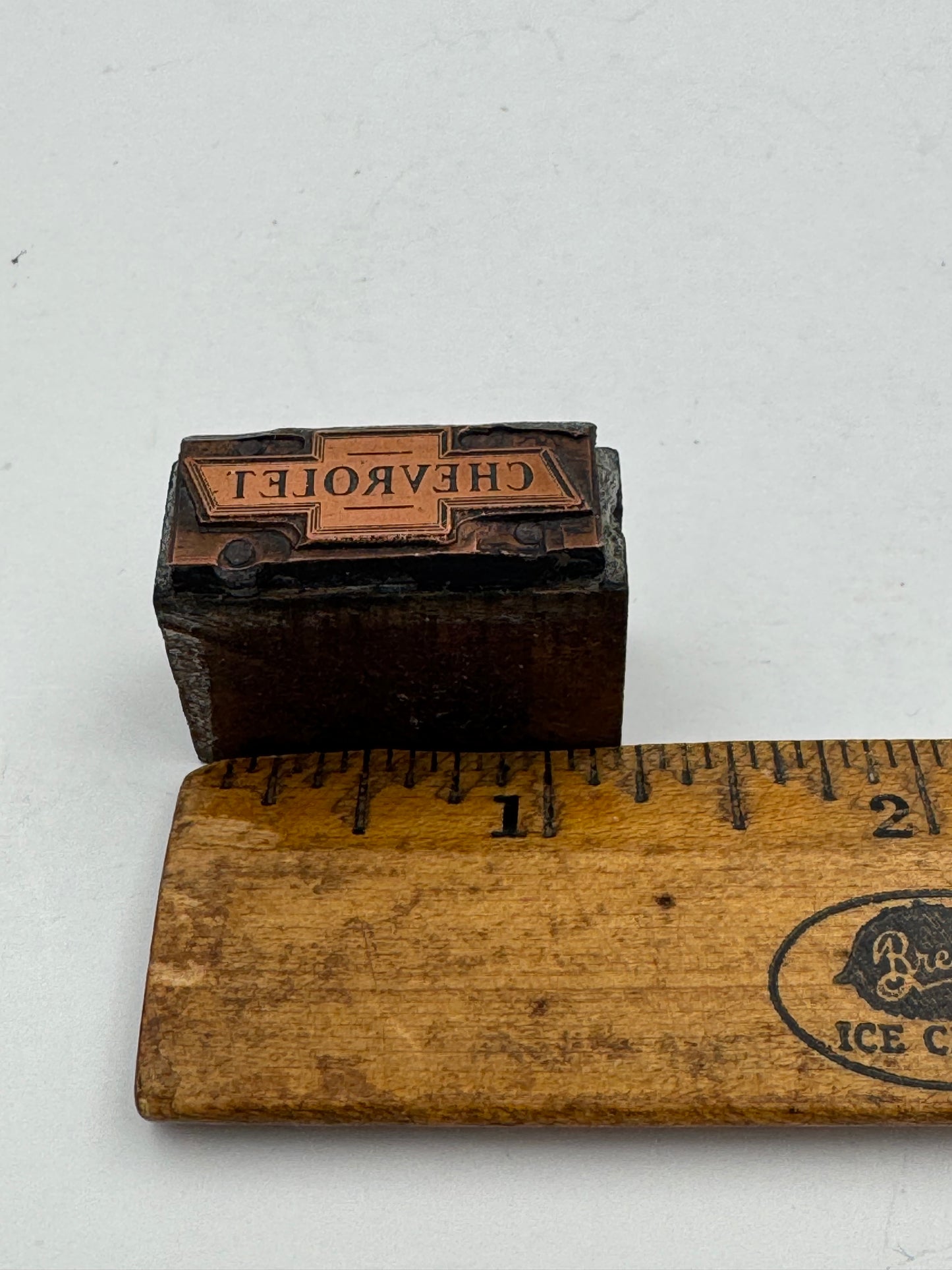 Vintage Printers Block Chevrolet Bow tie