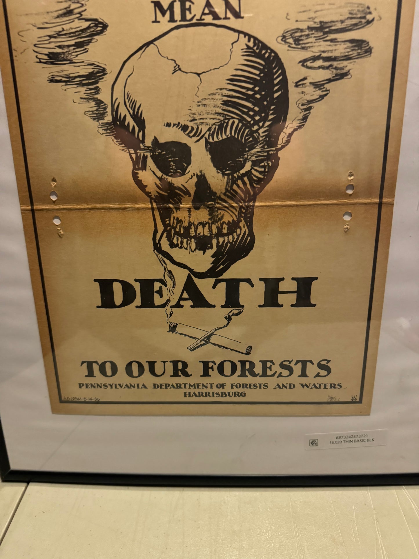 Vintage Forest Fire Poster Fires Mean Death