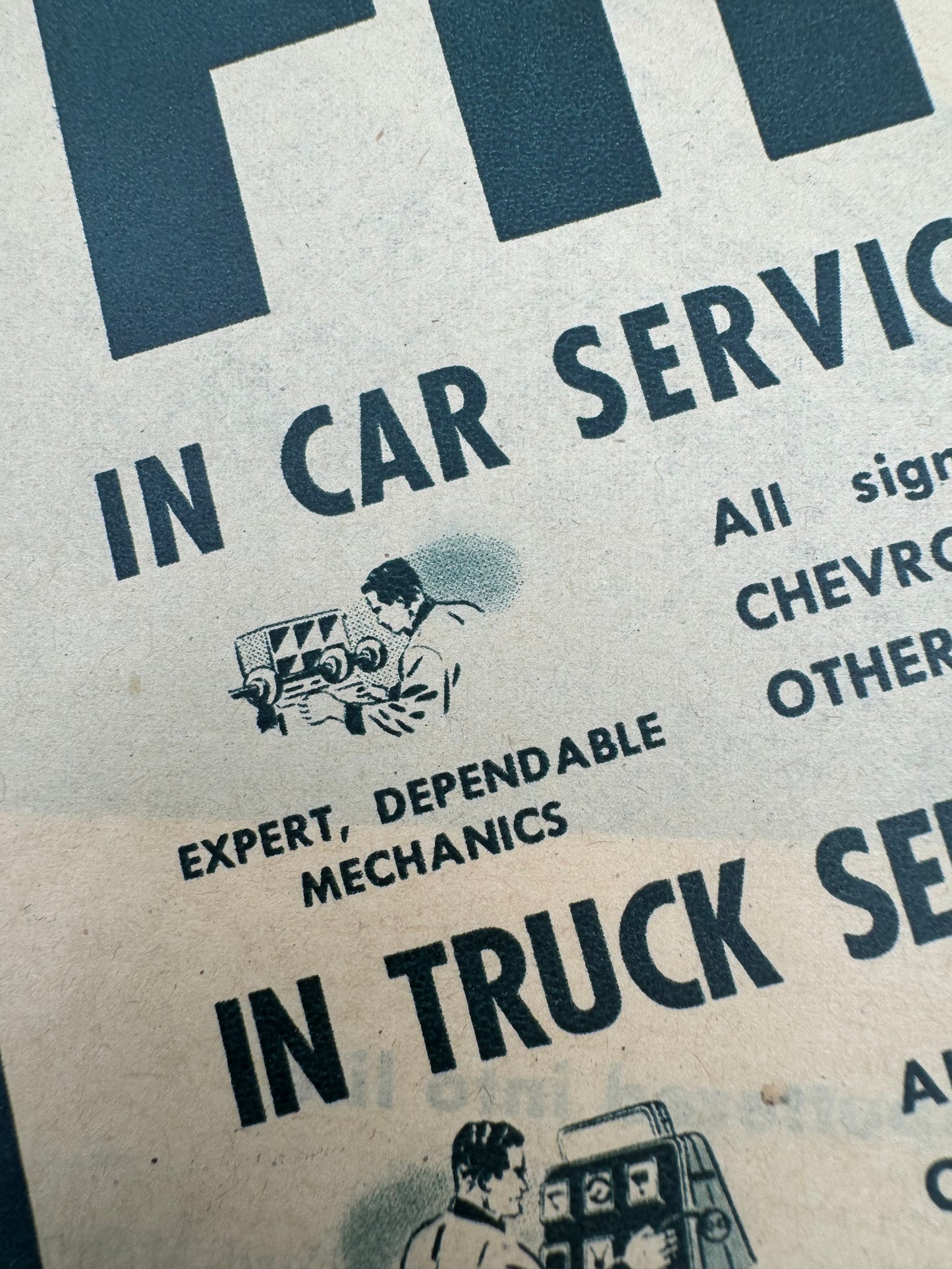 Vintage Chevrolet Super Service Ad Print