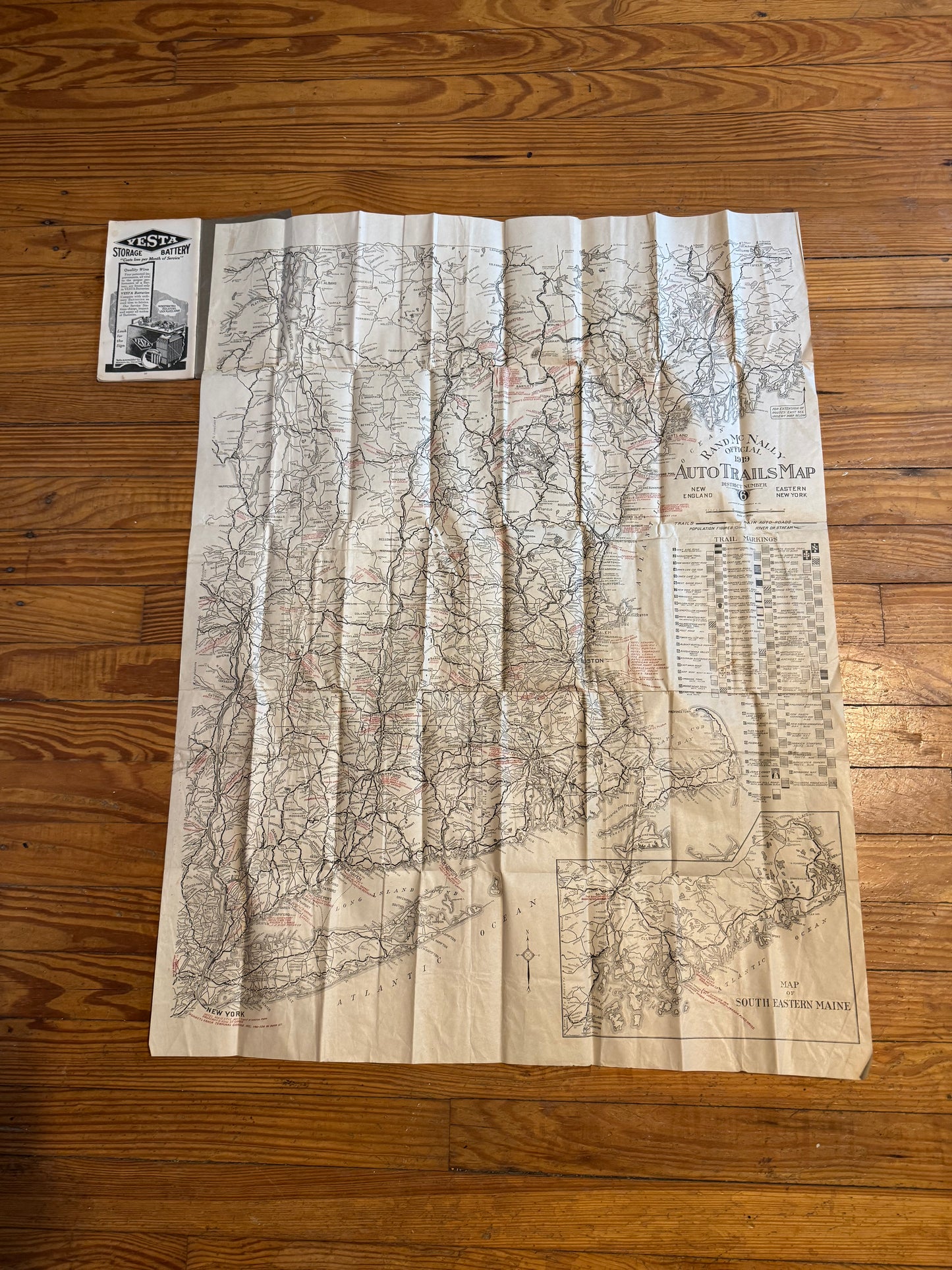 Vintage Road Map Guide To Blazed Trail