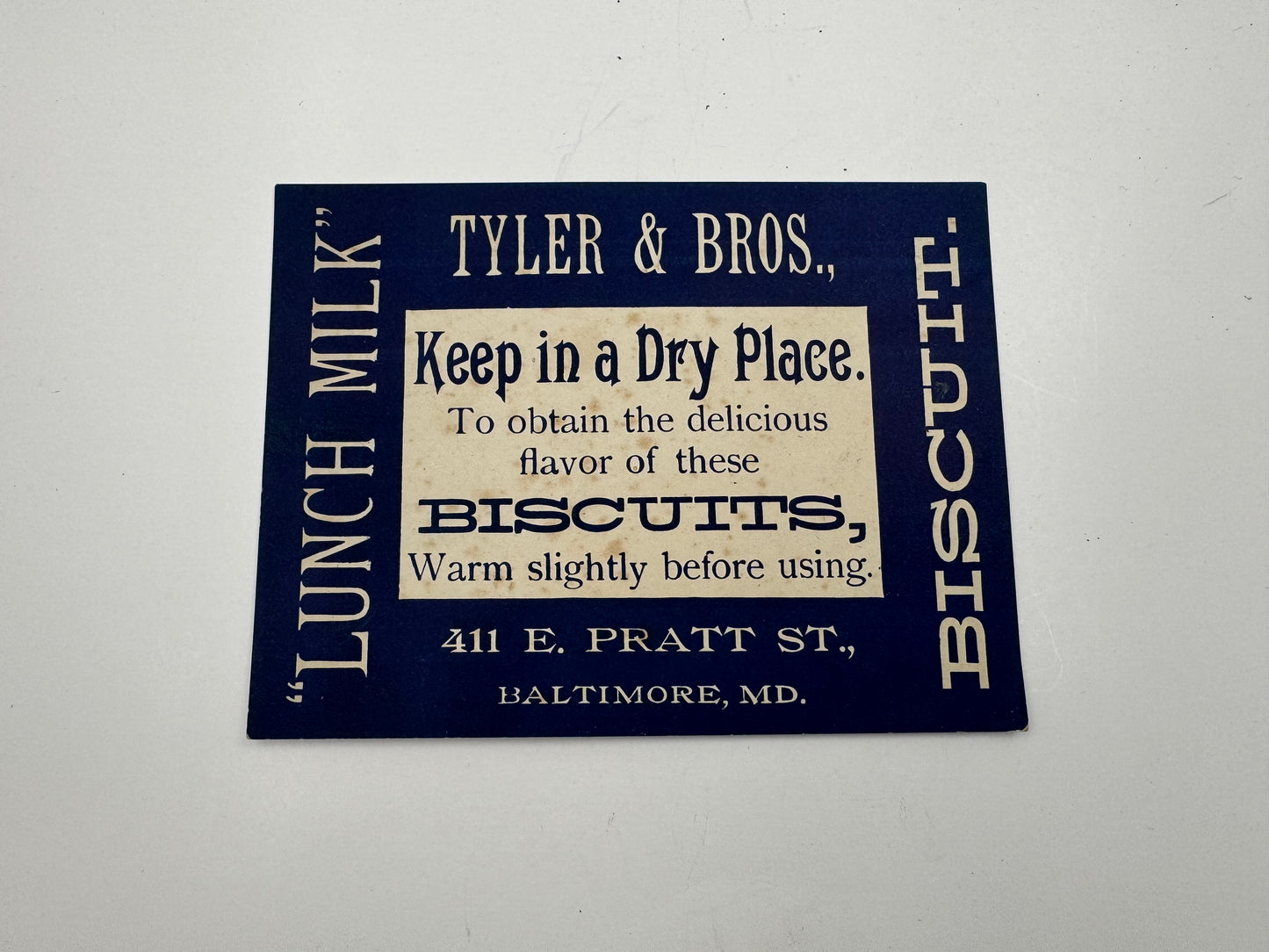 Vintage Sign Tyler & Bros Biscuit Ad Cardstock