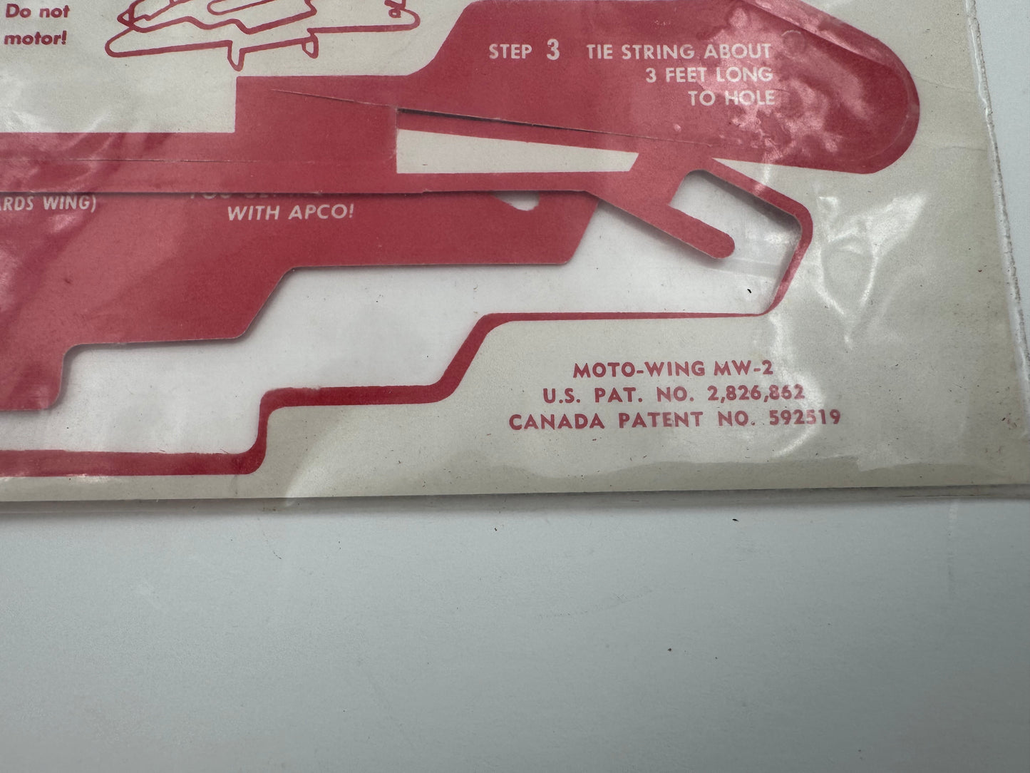 Vintage APCO Gasoline Flying Wing Toy NOS