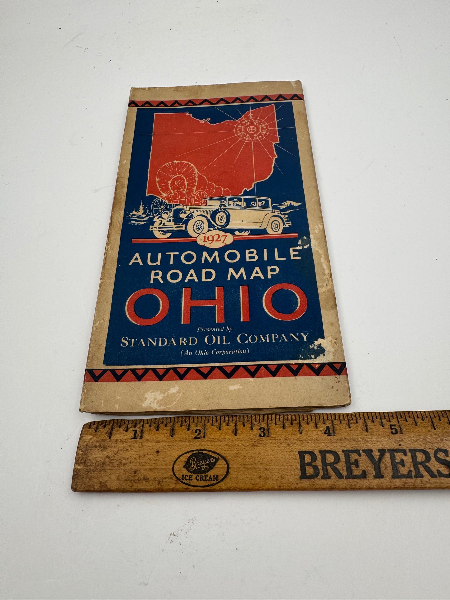 Vintage Road Map 1927 Ohio Standard Oil