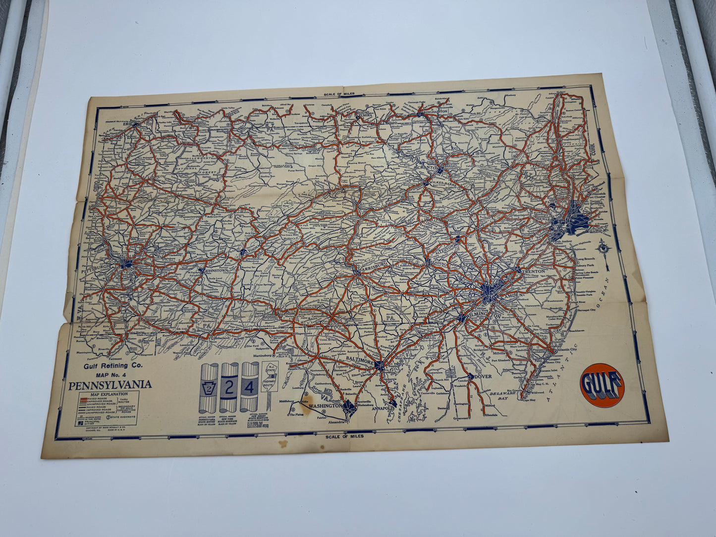 Vintage Gulf Roadmap 1930s