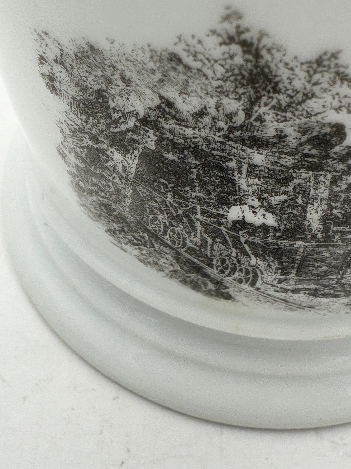 Vintage Shaving Mug Horse Drawn Rail Road Engine.