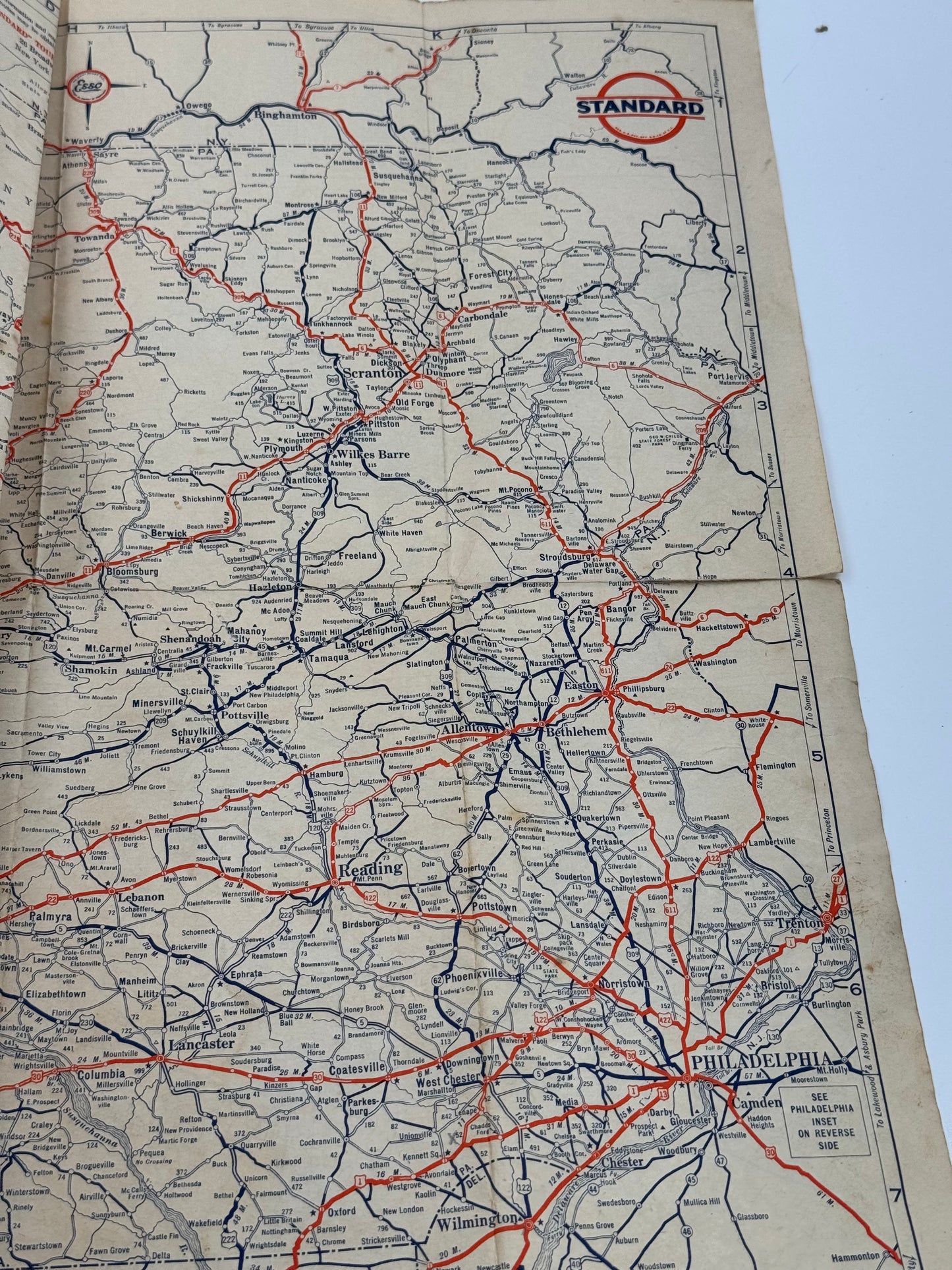 Vintage Standard Oil Road Map Pennsylvania 1931