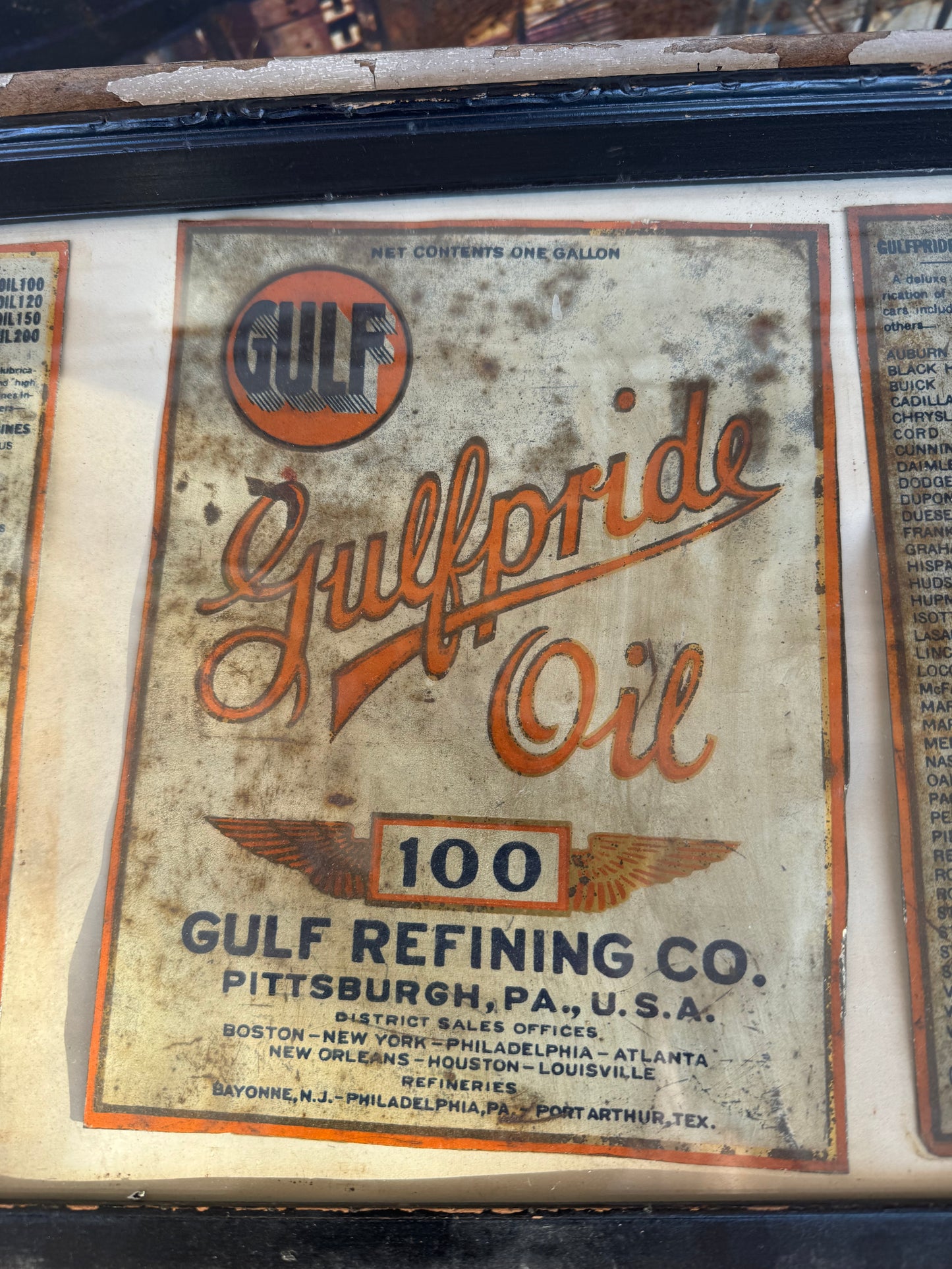 Vintage Gulfpride Motor Oil Can Pieces