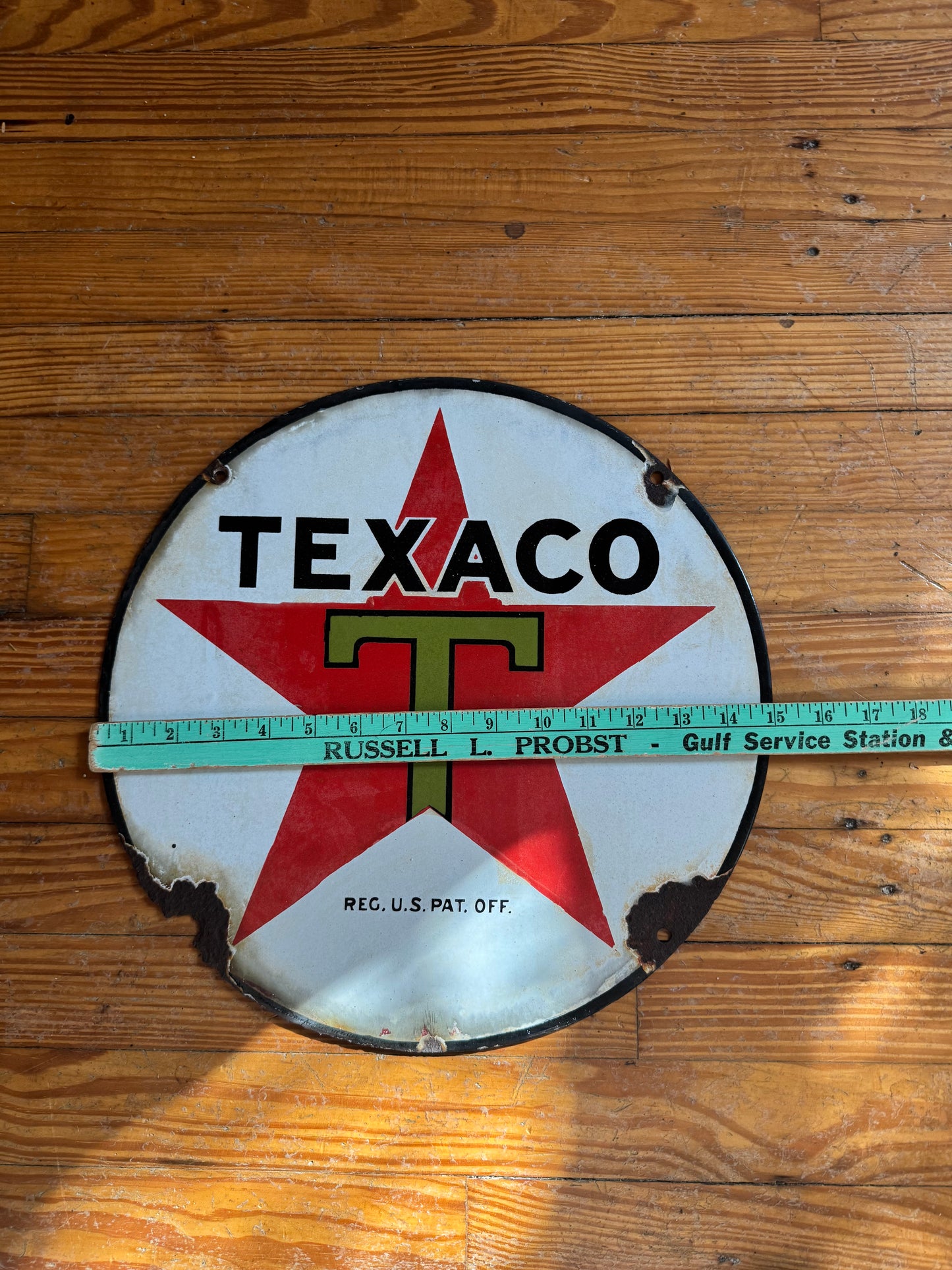 Vintage Texaco Sign 15” Porcelain