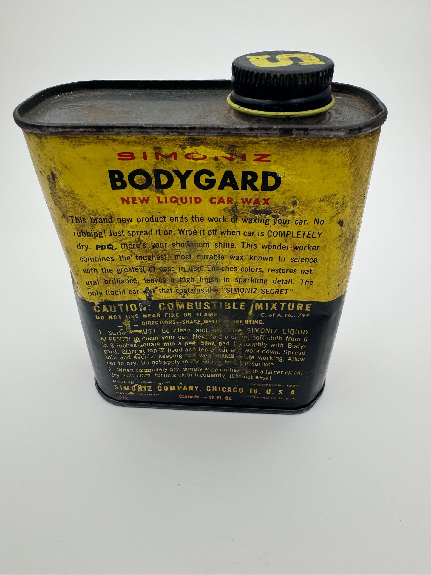 Vintage Simoniz Can Bodyguard Car Wax