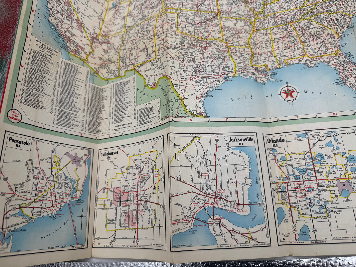 Vintage Texaco Roadmap Florida 1940s