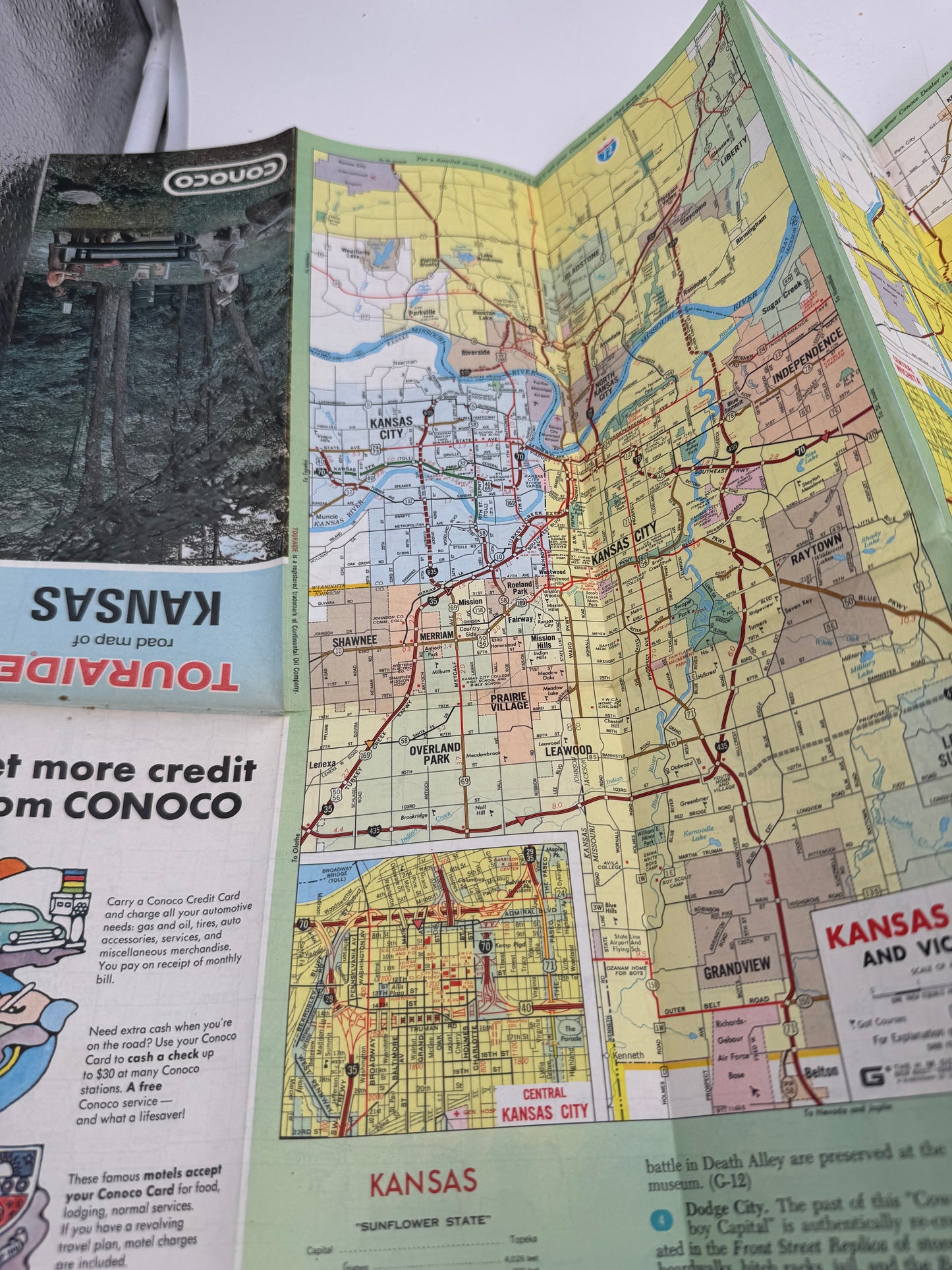 Vintage Road Map Conoco Kansas