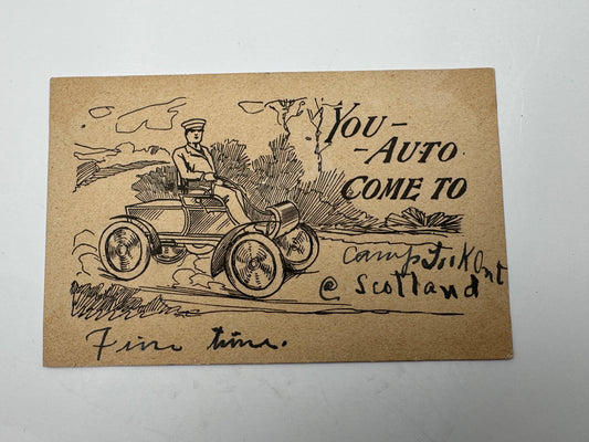 Antique Automobile Postcard 1907 Rare Horseless Carriage