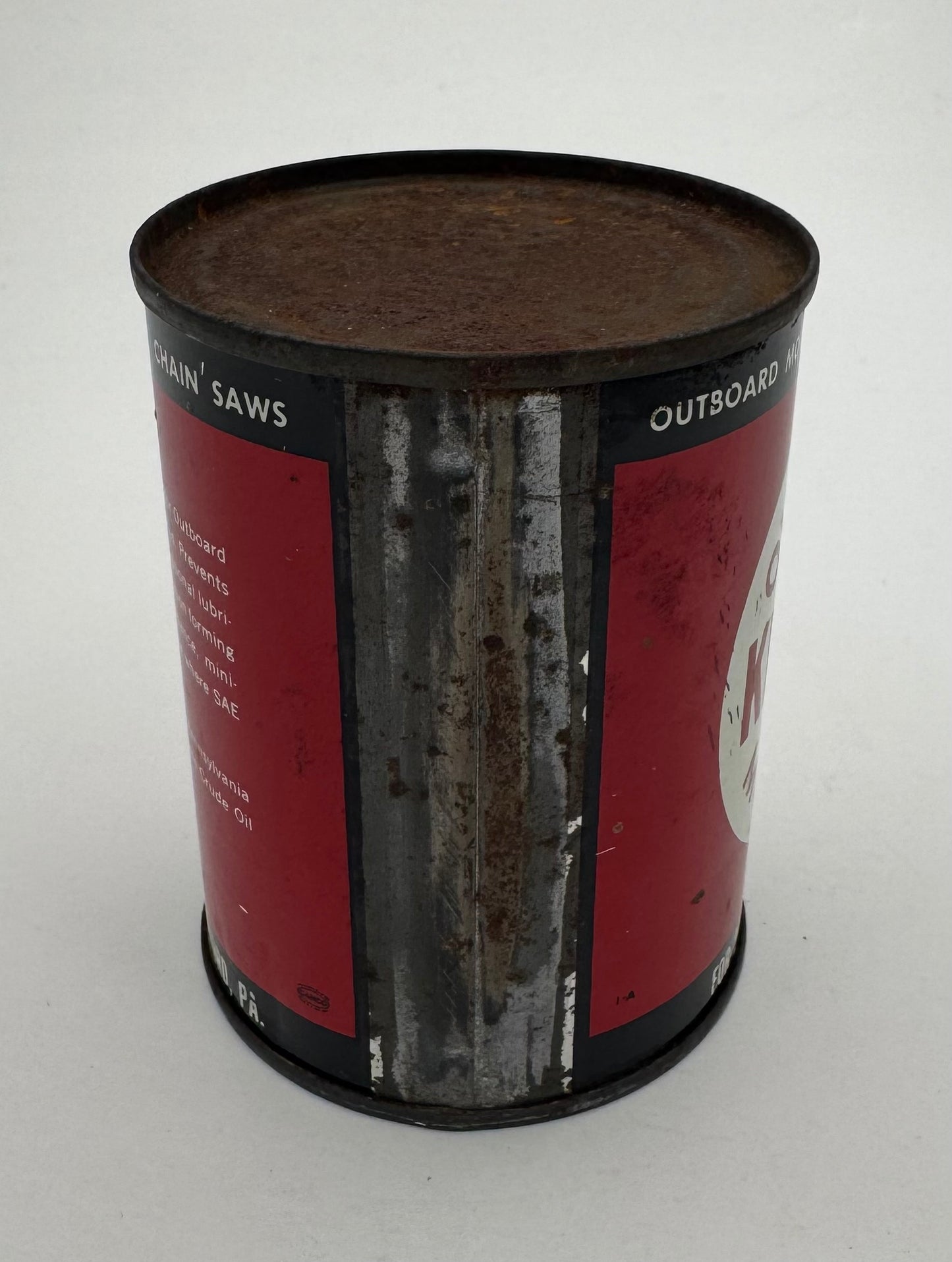 Vintage Kendall Outboard Oil Can Pint Full