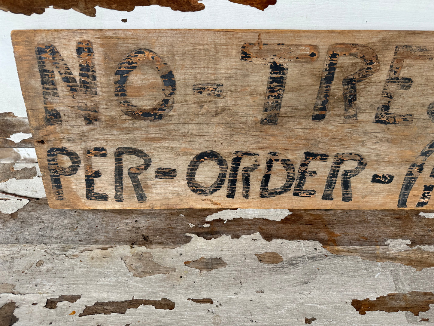 Vintage No Trespassing Sign Wood