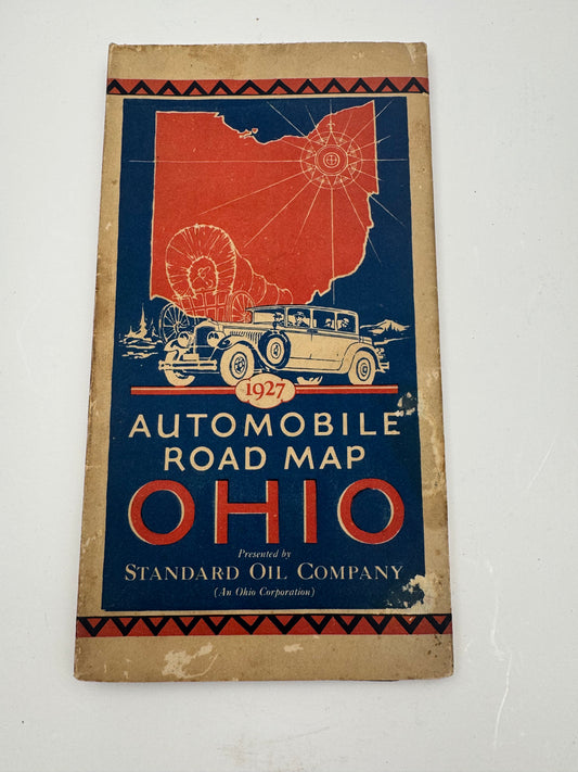 Vintage Road Map 1927 Ohio Standard Oil