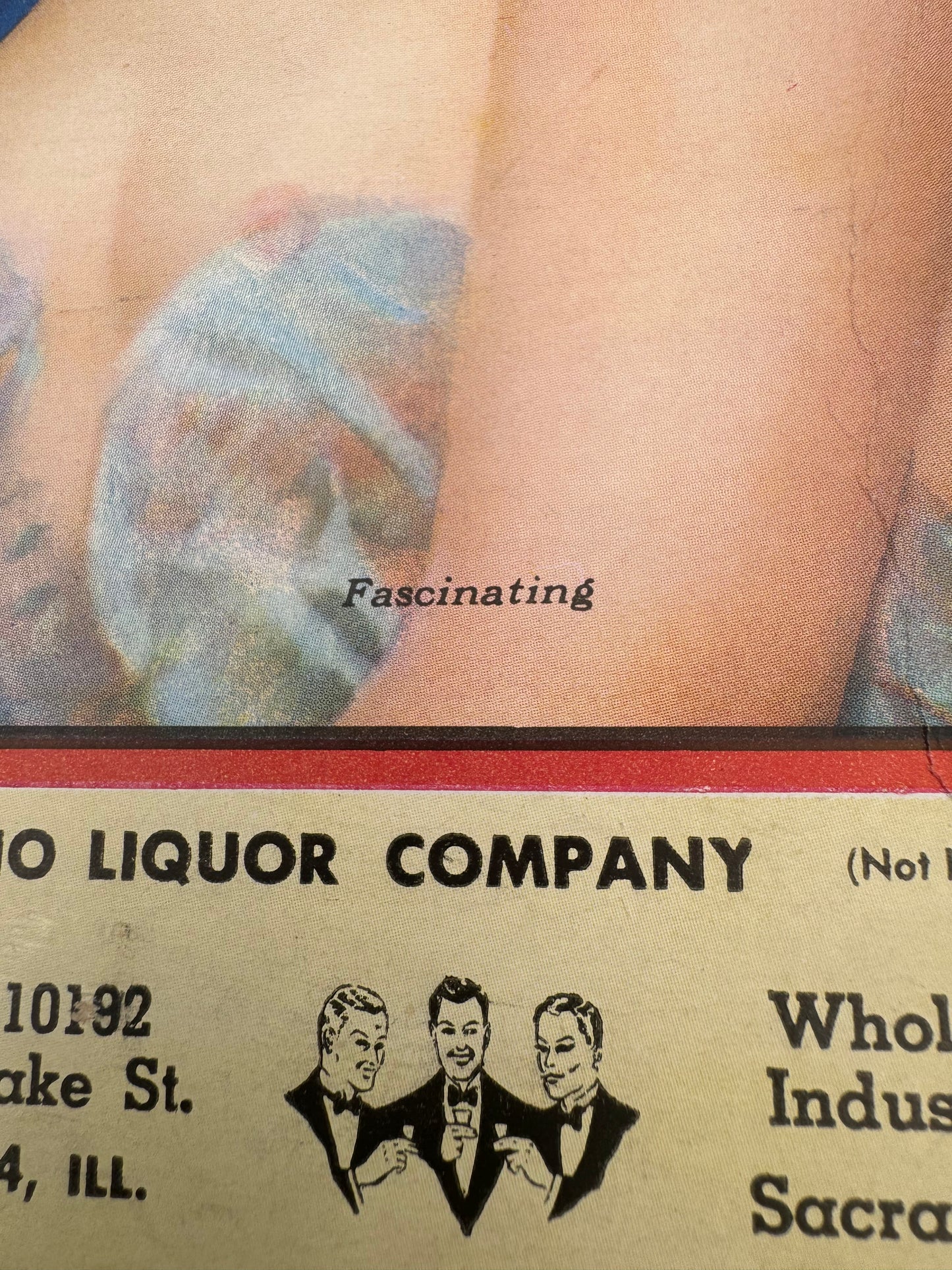 Vintage Pin Up Calendar Trio Liquor 1947