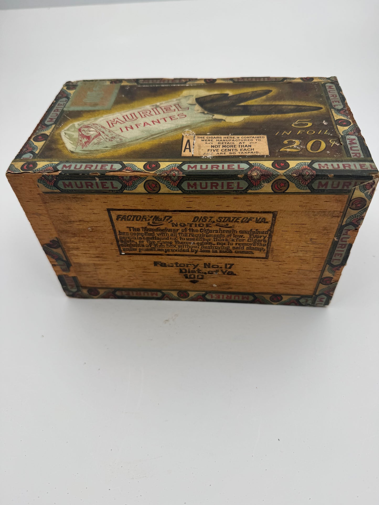 Vintage Muriel Cigar Box Rare Wood Fantastic Graphics