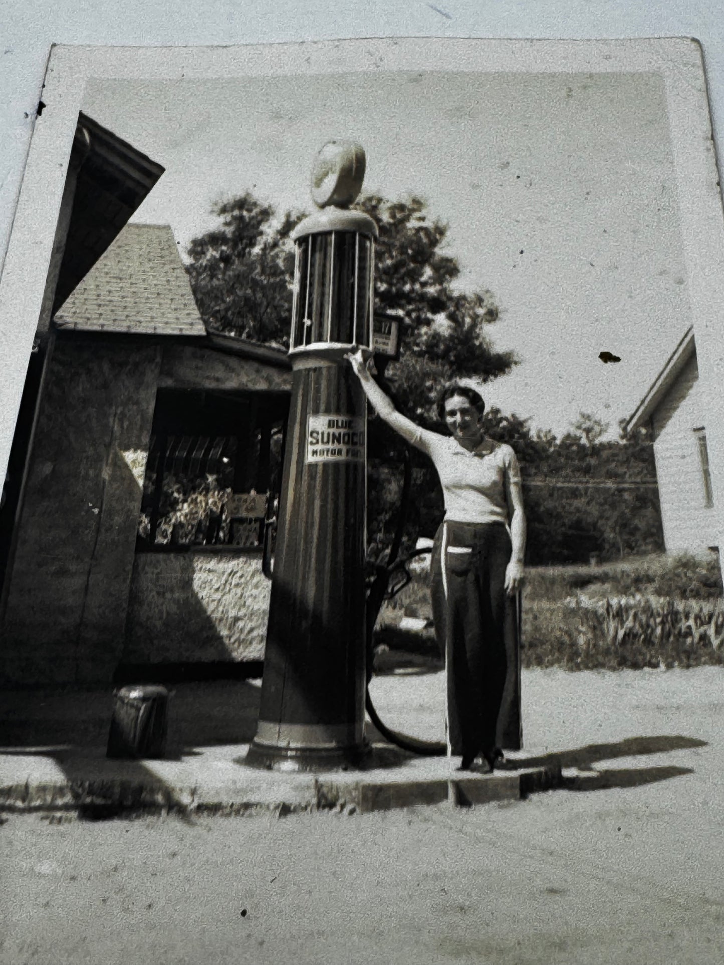 Vintage Gas Station Photos With Women Lot of 2