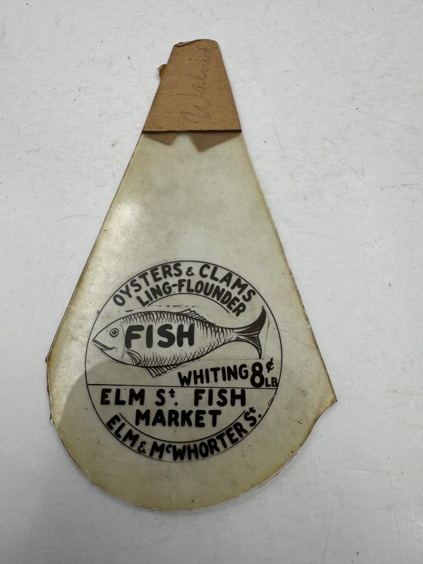 Vintage Advertising Slide Elm Fish Market 1930s