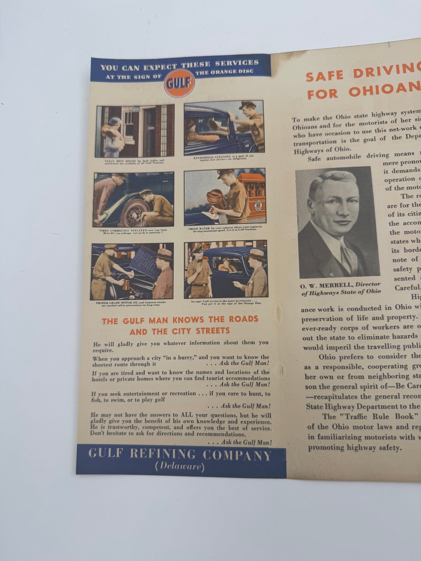 Vintage Gulf Oil Ohio Traffic Rules Police