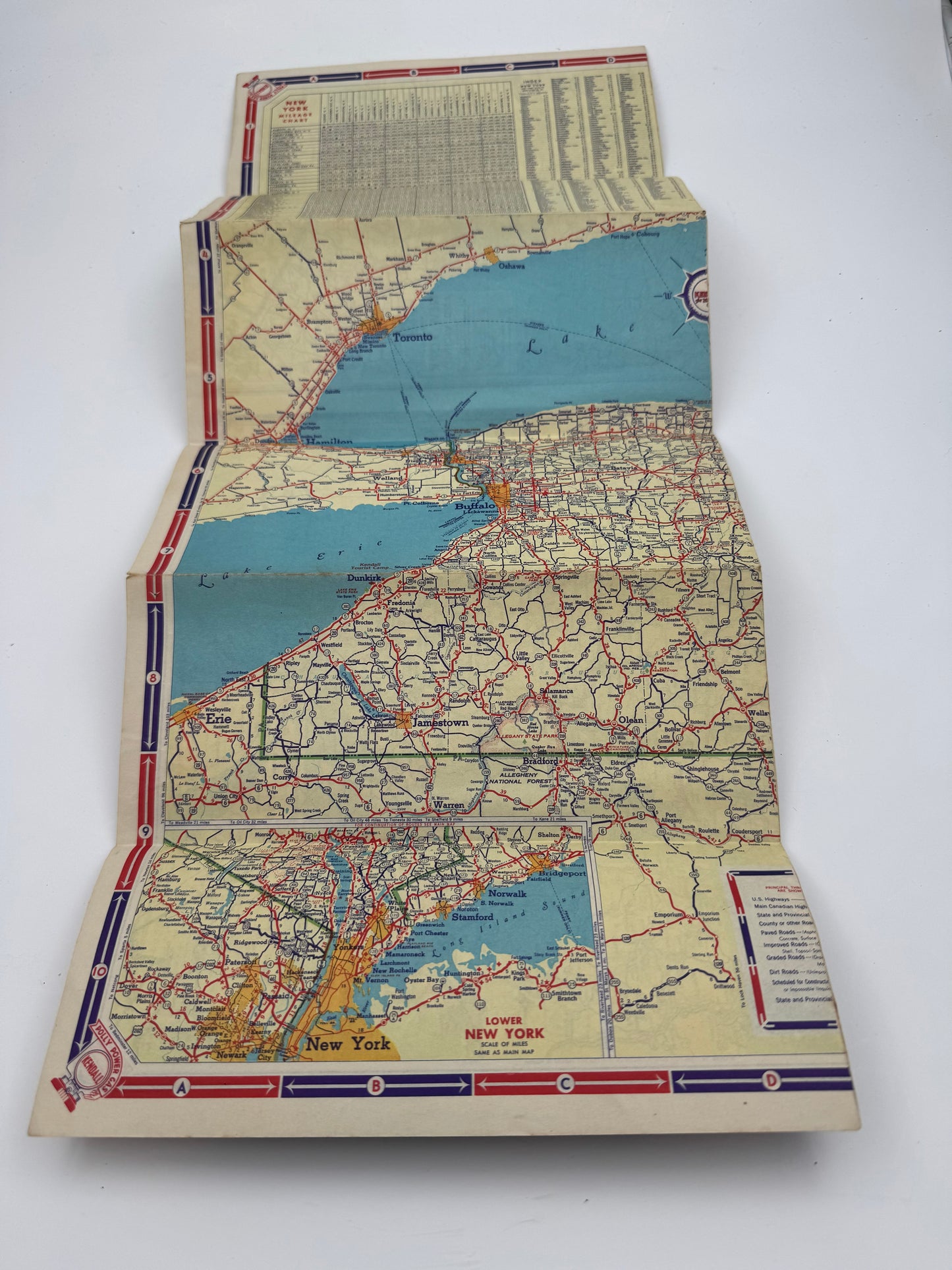 Vintage Road Map Kendall 1942 NOS