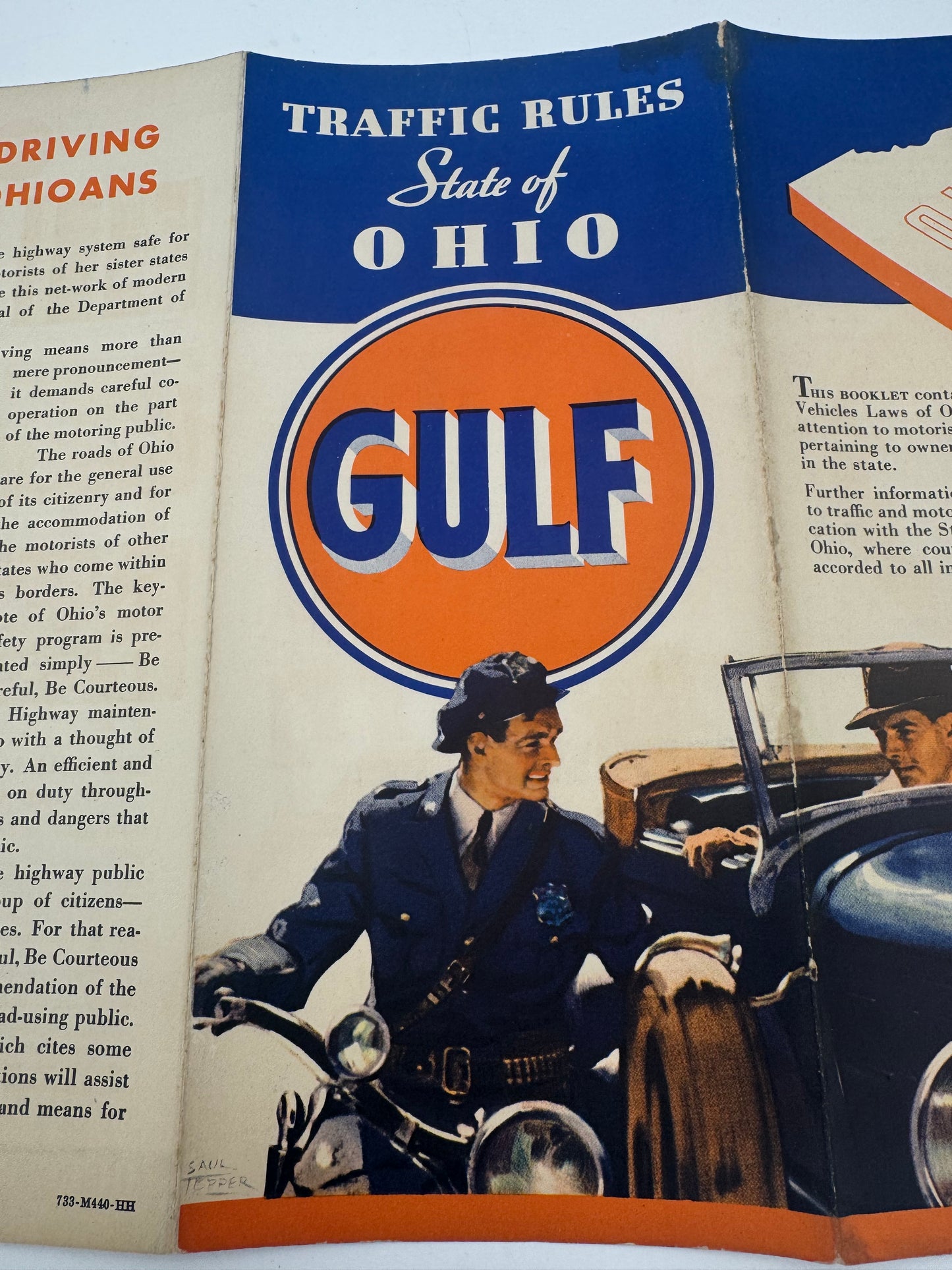 Vintage Gulf Oil Ohio Traffic Rules Police