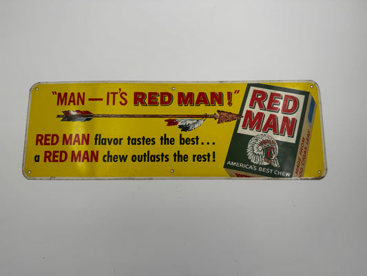 Vintage Redman Tobacco Sign Tin Minty