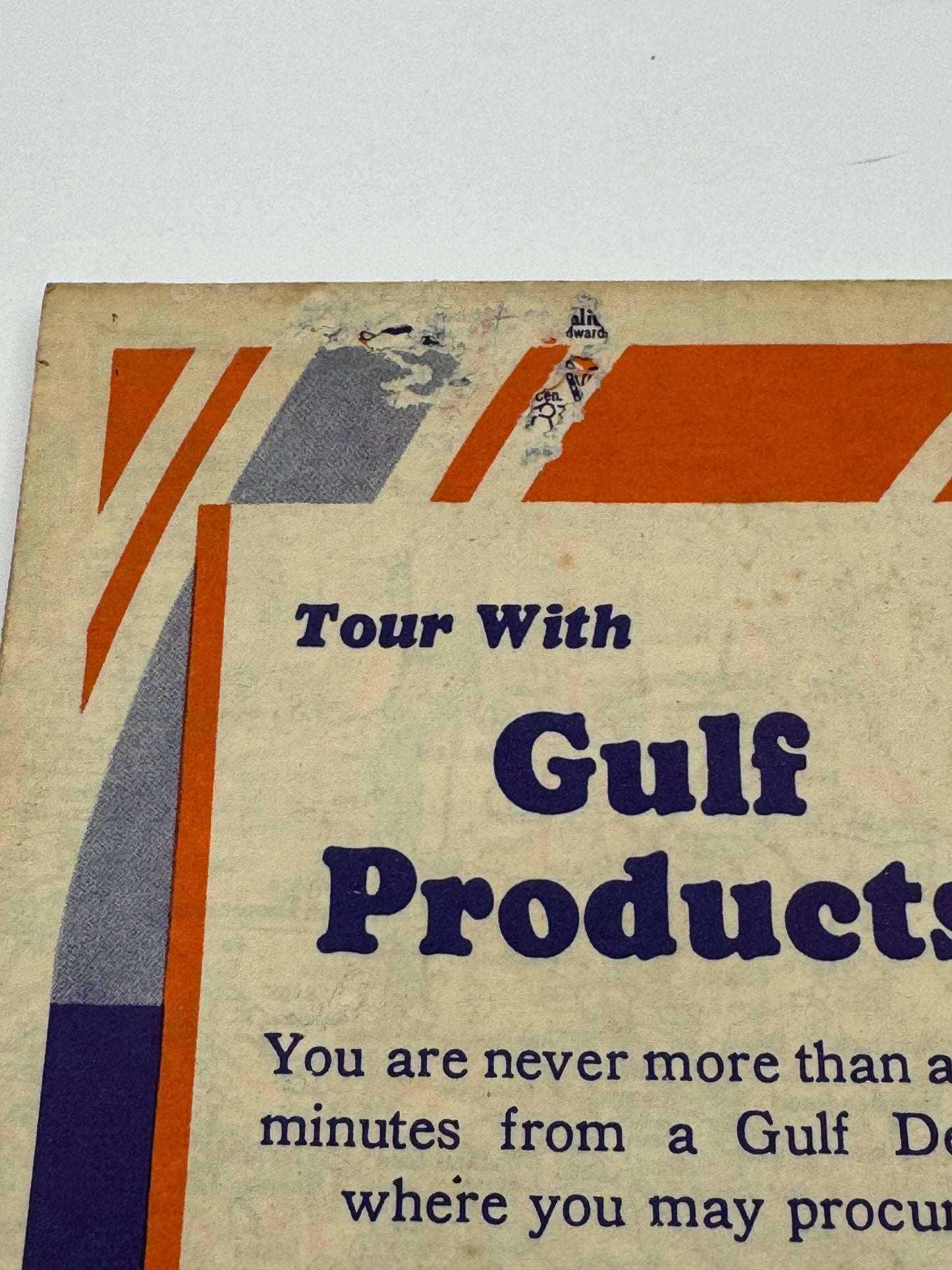 Vintage Road Map Gulf New York 1932